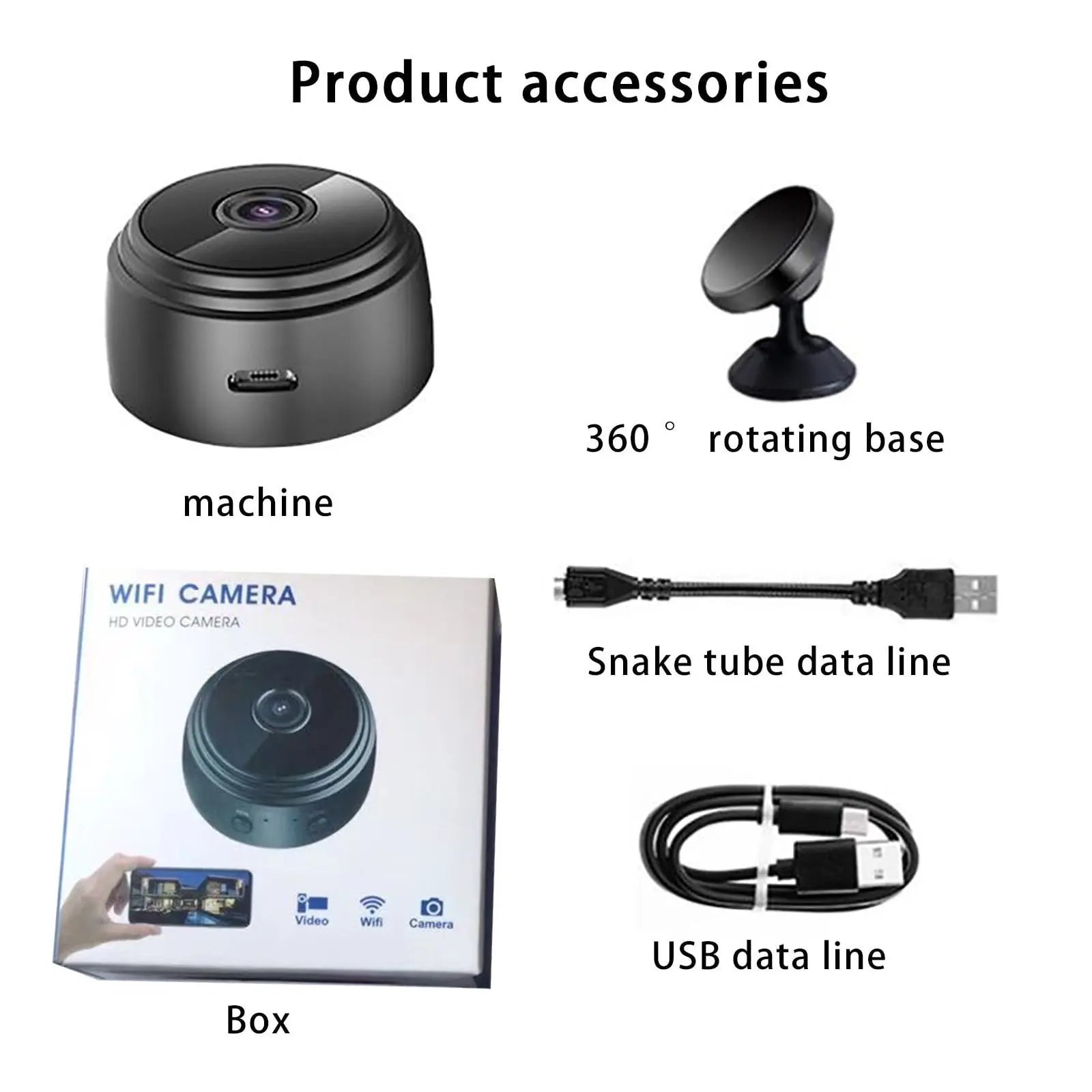 Magnetic Mini Security Camera - 3 Pack 1080P WiFi Wireless Security Camera - Motion Detection, Night Vision, Loop Recording, USB Rechargeable, Indoor & Outdoor Use, Home/Office Surveillance Wholesale Hub