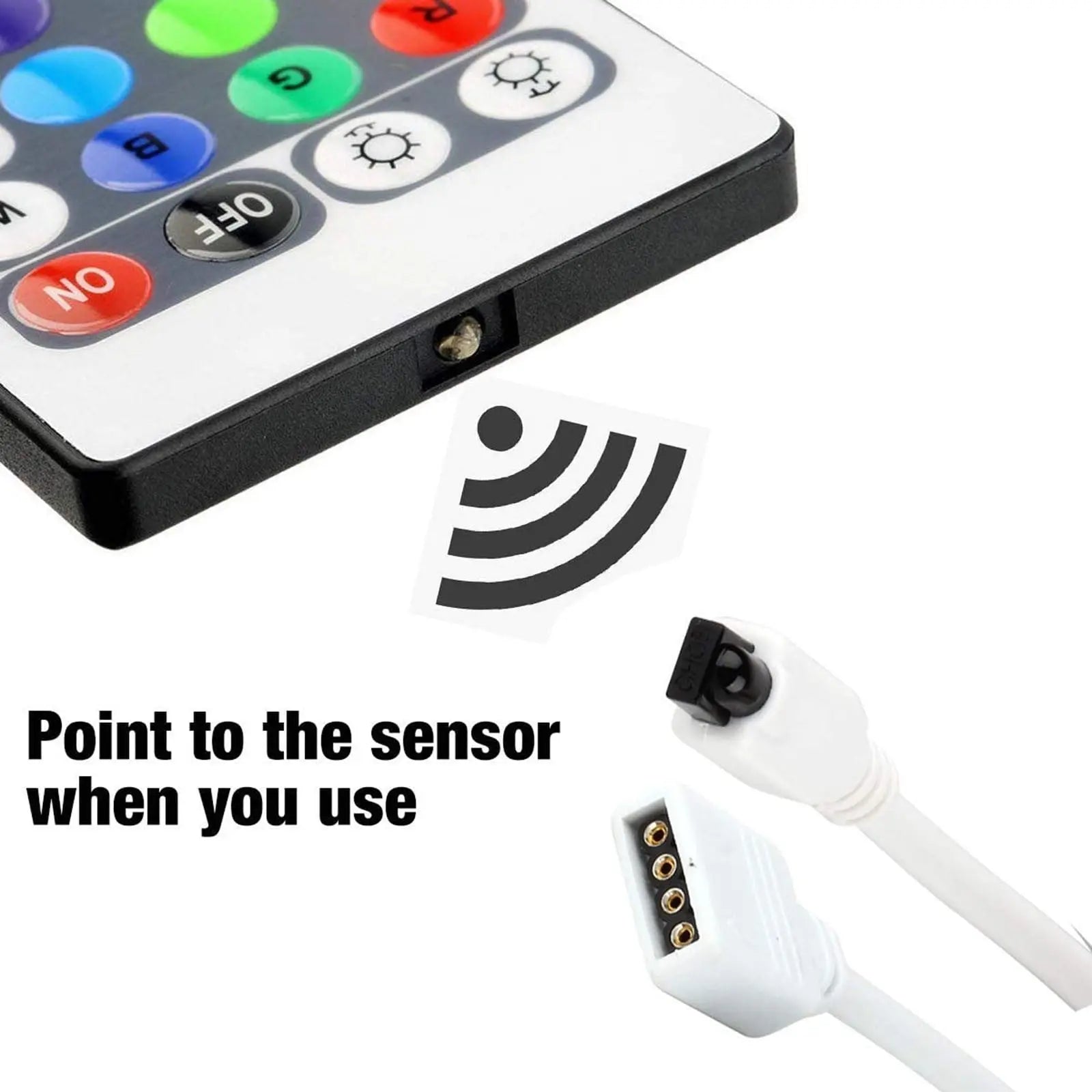 12V LED Strip Light Controller - 44 Key IR Infrared Wireless Remote with Receiver, RGB Color Changing, 16 Colors, 5 Light Modes, Adjustable Speed, Flash/Strobe/Fade, Not Included LED Lights Wholesale Hub