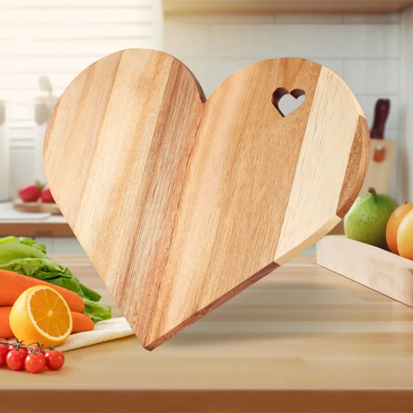 Heart Shaped Cutting Board Gifts for Wife Women Friend for Birthday,Acacia Wood Bread Board Cheese Serving Platter Serving Charcuterie for Meat Cheese and Vegetables for Women Lover Wholesale Hub