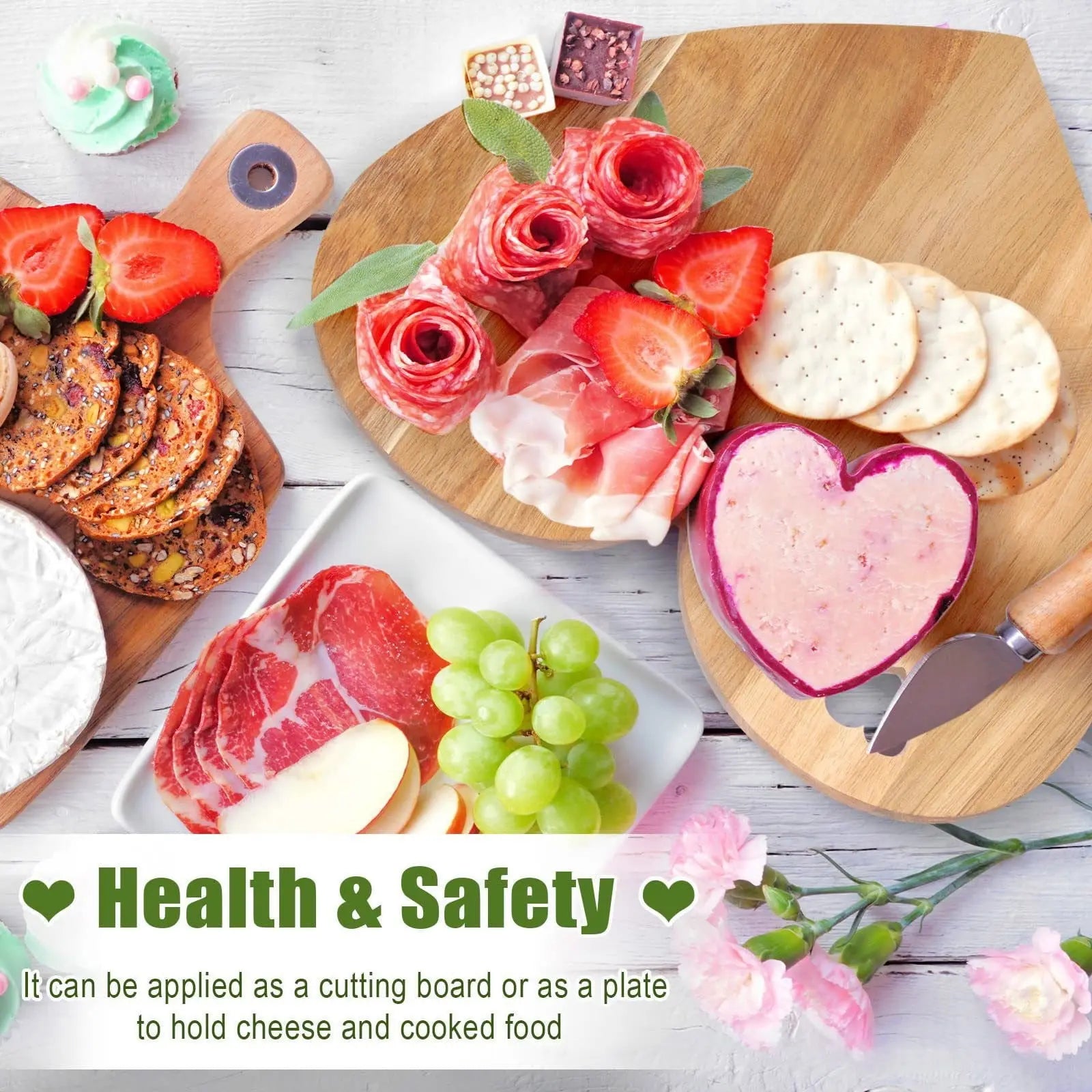 Heart Shaped Cutting Board Gifts for Wife Women Friend for Birthday,Acacia Wood Bread Board Cheese Serving Platter Serving Charcuterie for Meat Cheese and Vegetables for Women Lover Wholesale Hub
