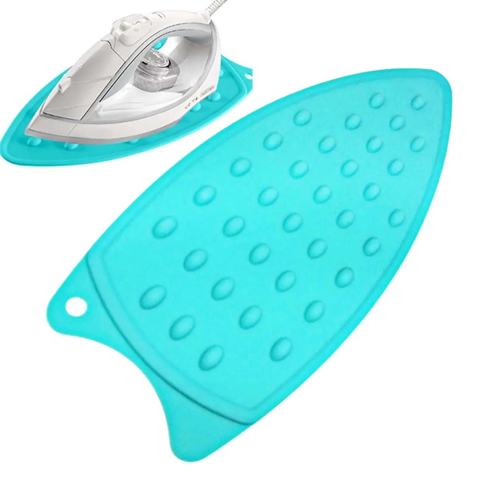 Silicone Anti-Slip Iron Rest Pad for Ironing Board, Heavy Duty Iron Rest Plate, Hot Heat Resistant Steam Compact Mat (Sky Blue/1 Pack) 5.51x10.43 5.51" x 10.43" Sky Blue/1 Pack Wholesale Hub