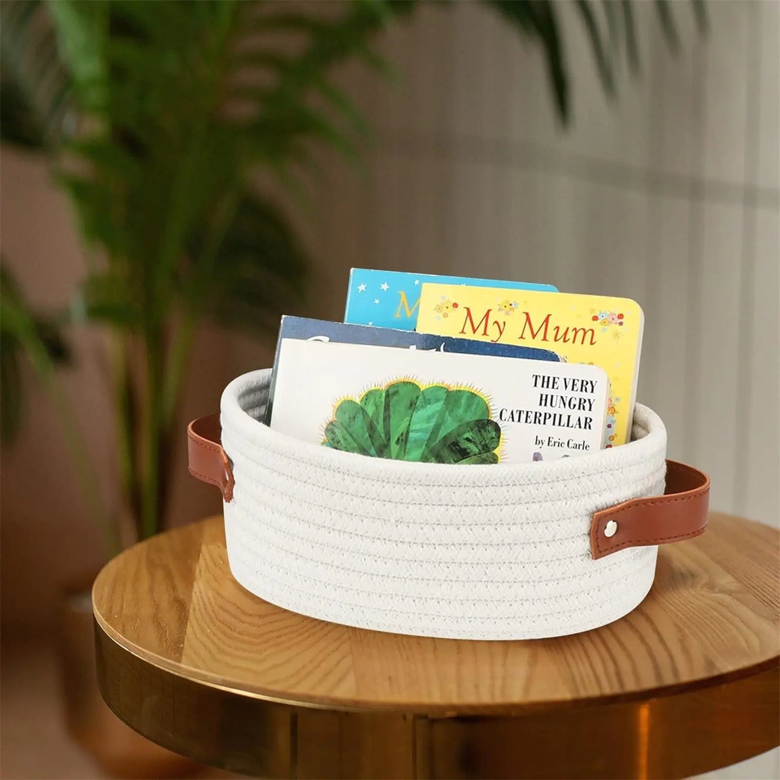 Small Cat Ears Toy Organizer, Woven Cotton Rope Basket, Decorative Nursery Bins & Boxes Gift Basket Empty for Pet Toy Storage, 1 Pcs, 7.8x3.93 11.02" x 8.66" x 4.33" White Wholesale Hub