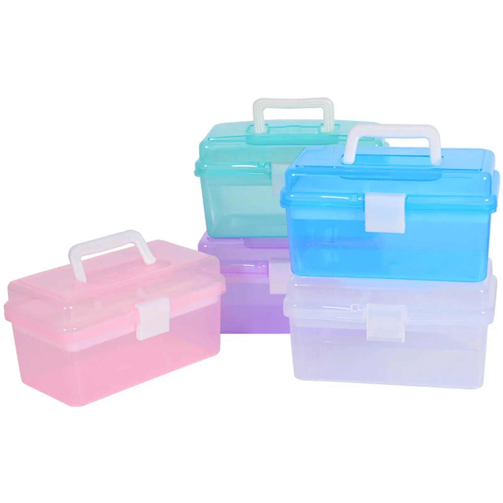 Home Box and Travel Storage Box, Plastic Kit Case Container Empty, Box with Lock Lid & Handle, Emergency Organizer for Family and Traveling, 9.1x4.7x3.7 7.08" x 3.54" x 4.13" Purple Wholesale Hub