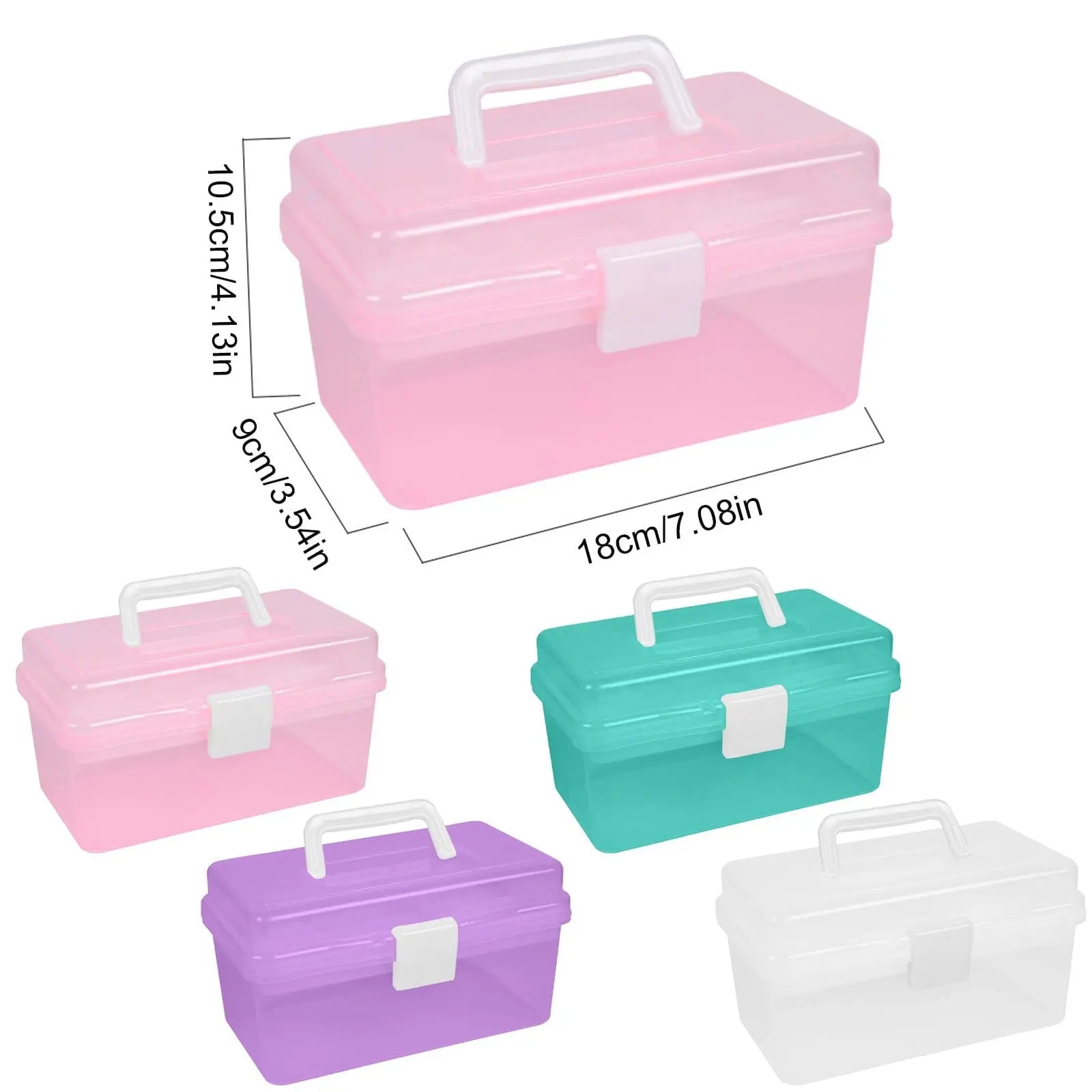 Home Box and Travel Storage Box, Plastic Kit Case Container Empty, Box with Lock Lid & Handle, Emergency Organizer for Family and Traveling, 9.1x4.7x3.7 7.08" x 3.54" x 4.13" White Wholesale Hub