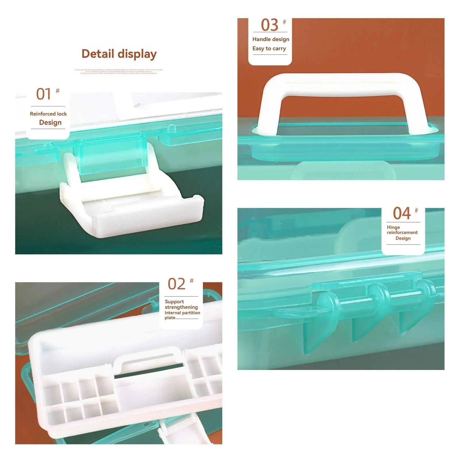 Home Box and Travel Storage Box, Plastic Kit Case Container Empty, Box with Lock Lid & Handle, Emergency Organizer for Family and Traveling, 9.1x4.7x3.7 7.08" x 3.54" x 4.13" White Wholesale Hub