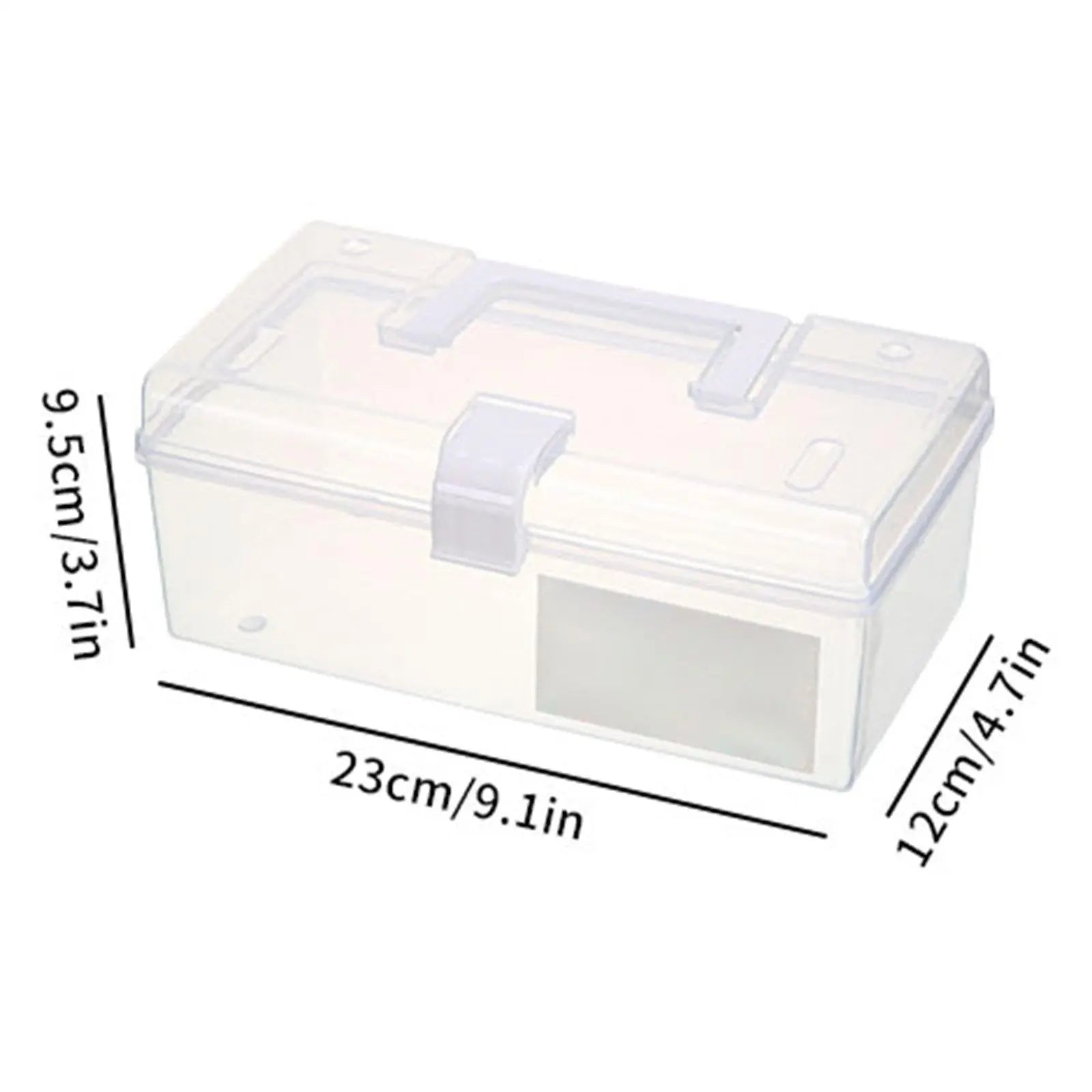Home Box and Travel Storage Box, Plastic Kit Case Container Empty, Box with Lock Lid & Handle, Emergency Organizer for Family and Traveling, 9.1x4.7x3.7 9.1" x 4.7" x 3.7" White Wholesale Hub