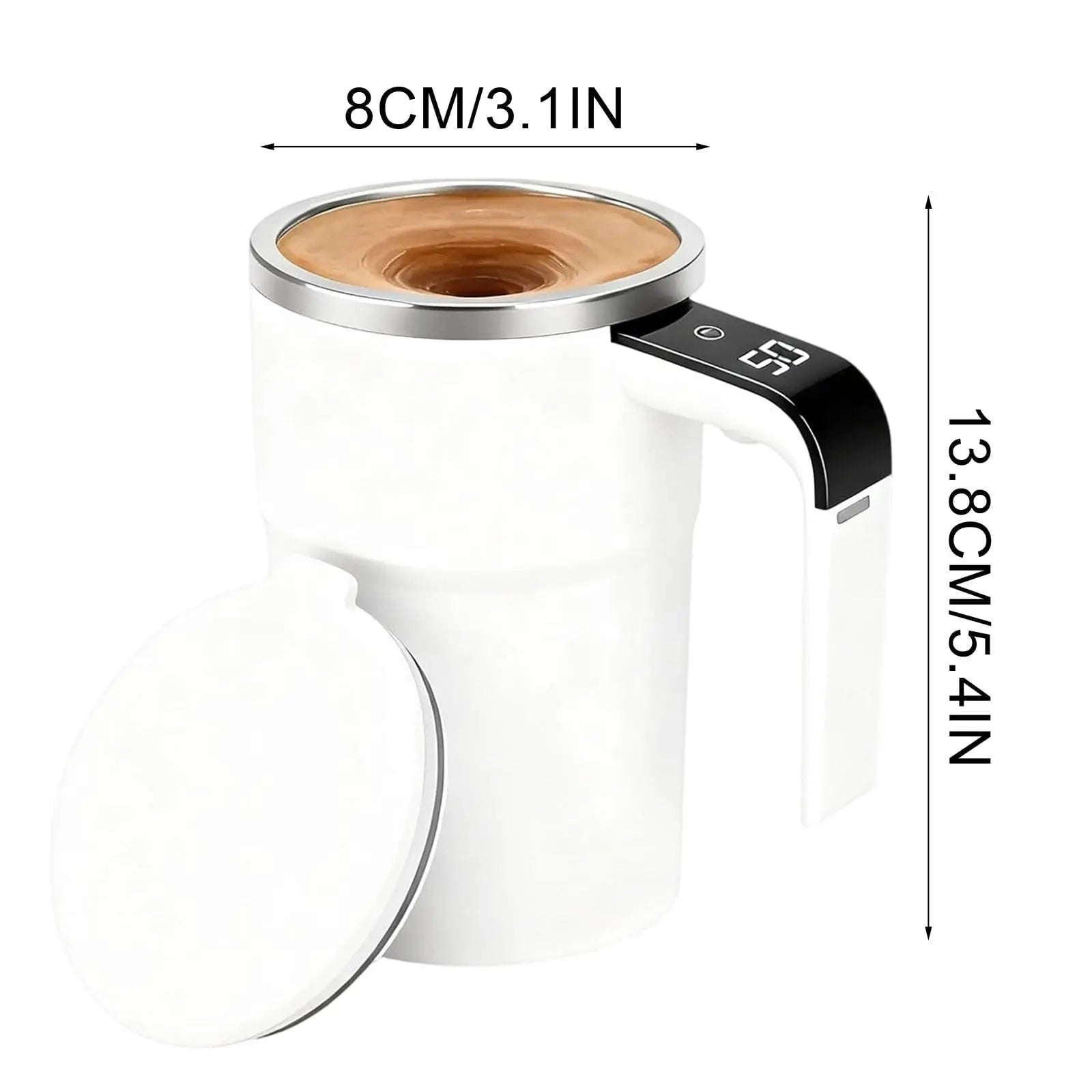 Self-Stirring Magnetic Coffee Mug with Temperature Display,Automatic Mixing for Coffee Tea and Shakes,Food Grade 304 Stainless Steel Liner,Smart LCD Screen for Real-Time Heat Monitoring A Wholesale Hub