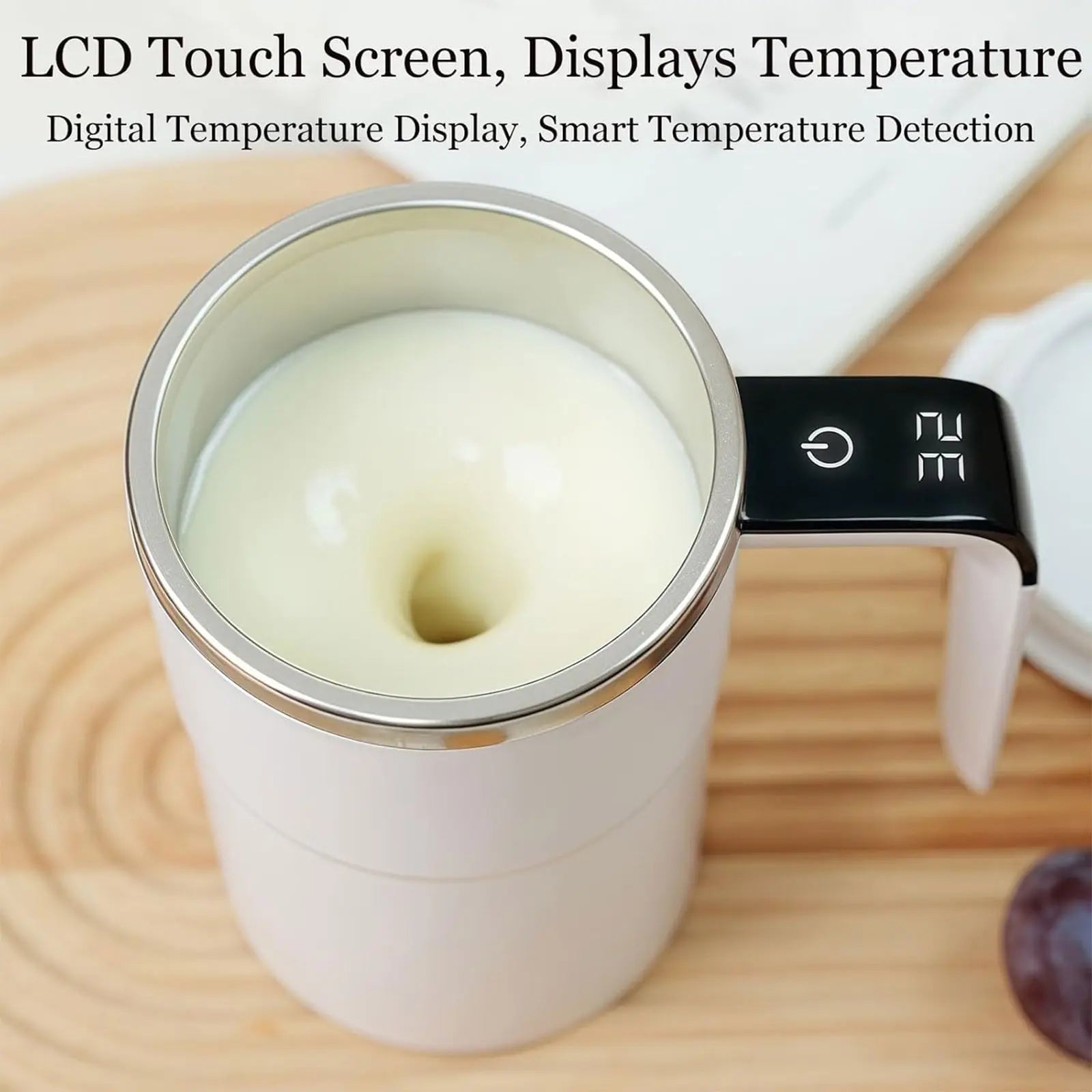 Self-Stirring Magnetic Coffee Mug with Temperature Display,Automatic Mixing for Coffee Tea and Shakes,Food Grade 304 Stainless Steel Liner,Smart LCD Screen for Real-Time Heat Monitoring A Wholesale Hub