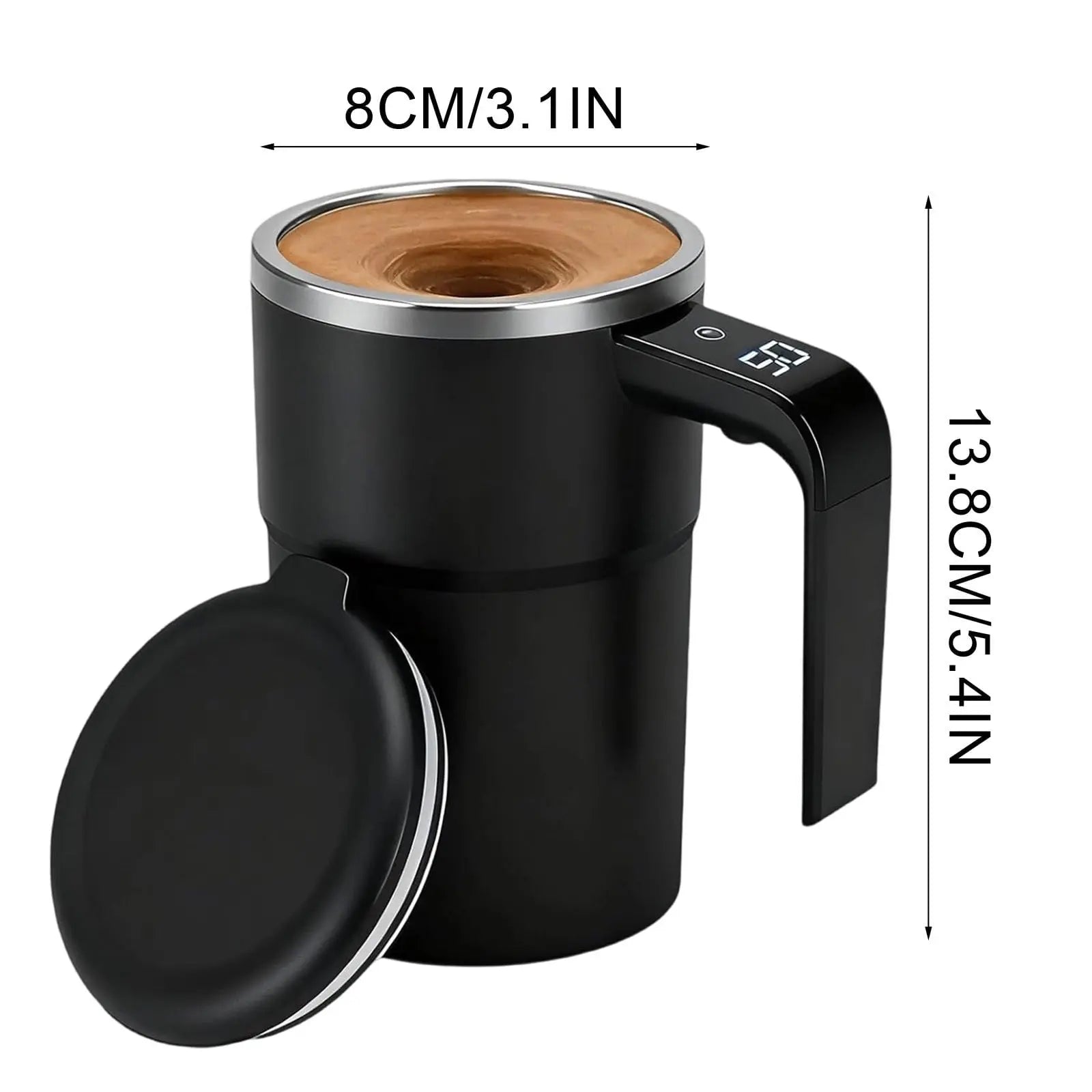 Self-Stirring Magnetic Coffee Mug with Temperature Display,Automatic Mixing for Coffee Tea and Shakes,Food Grade 304 Stainless Steel Liner,Smart LCD Screen for Real-Time Heat Monitoring B Wholesale Hub