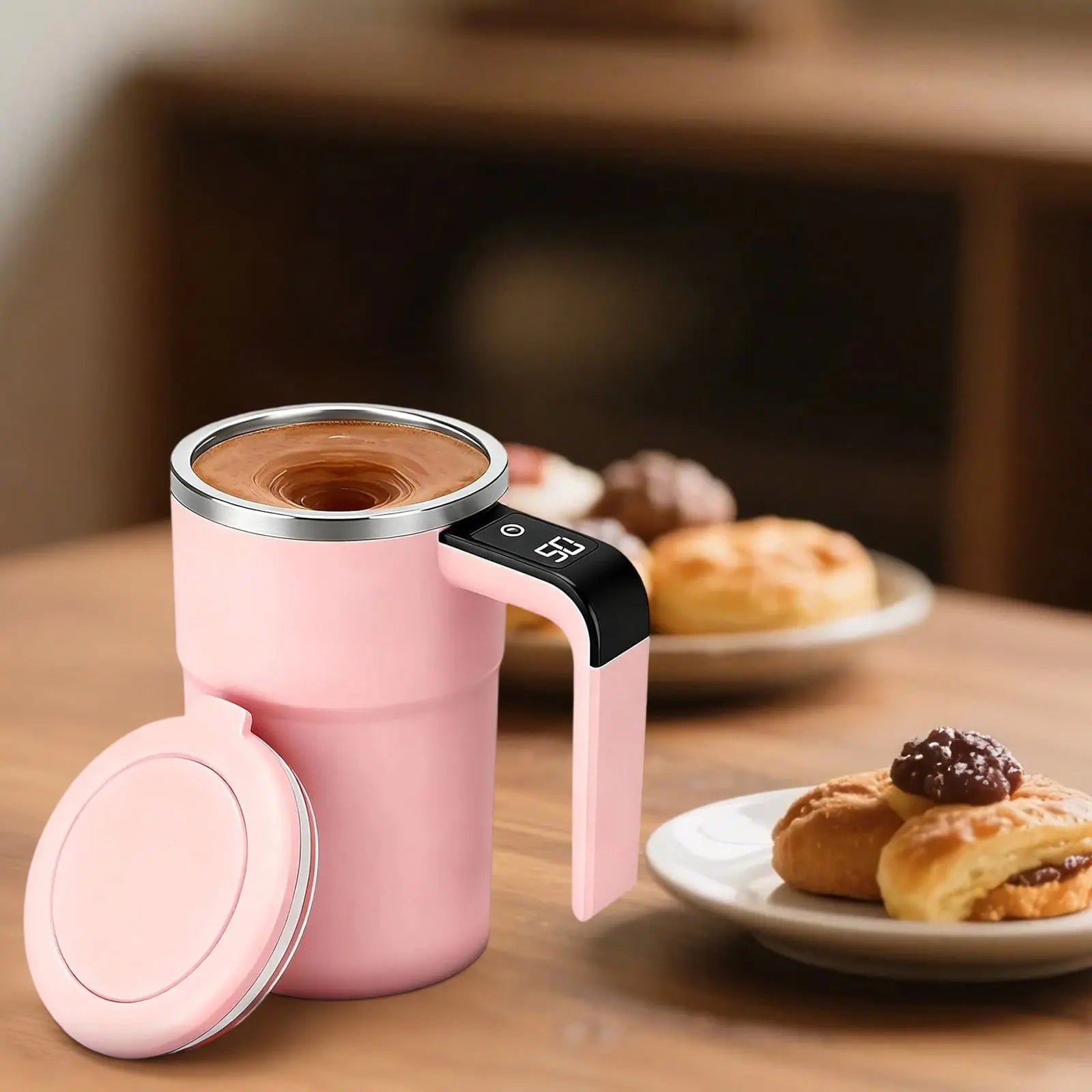 Self-Stirring Magnetic Coffee Mug with Temperature Display,Automatic Mixing for Coffee Tea and Shakes,Food Grade 304 Stainless Steel Liner,Smart LCD Screen for Real-Time Heat Monitoring C Wholesale Hub
