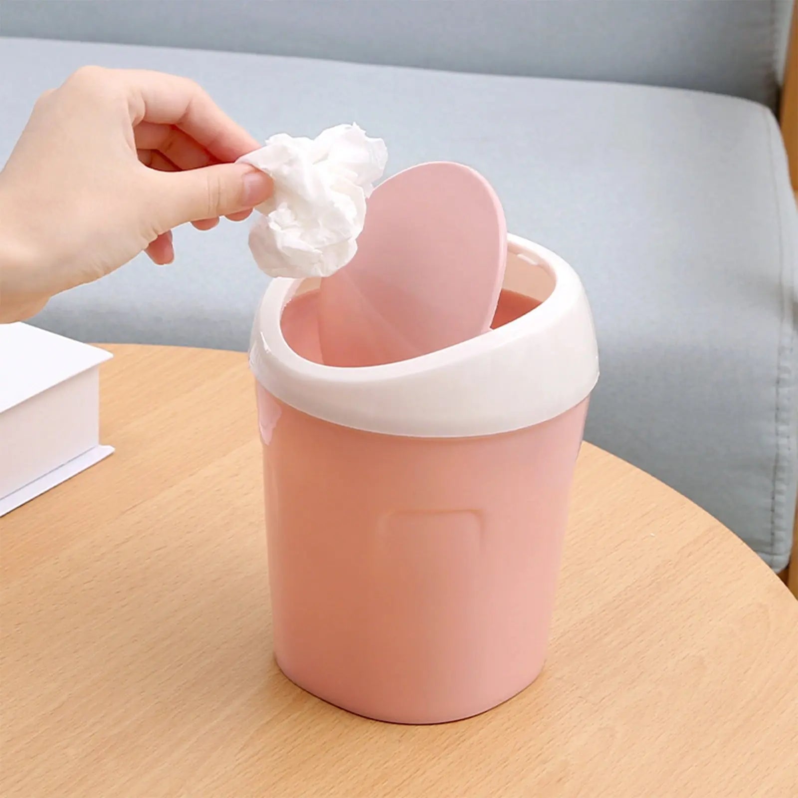 Mini Desk Trash Can with Swing Lid,Tiny Countertop Garbage Bin Portable Waste Basket for Desktop Home Office&Desktop Garbage Can Trash Waste Bin Basket Dustbin Container Home Car for Green Pink Wholesale Hub