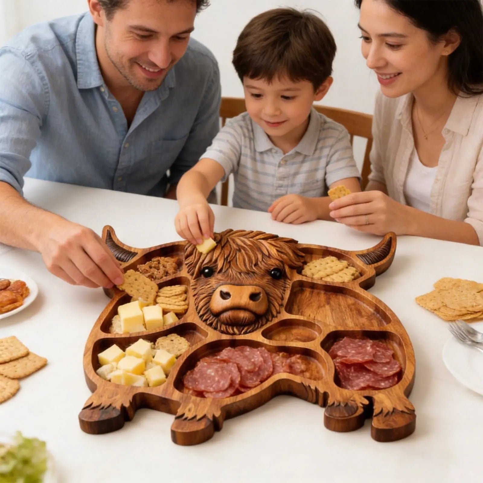 Highlands Cow Wooden Charcuterie Board,Unique Serving Tray for Cheese and Snacks,Decorative Farmhouse Centerpiece and Wall Art,Handcrafted Durable Platter for Entertaining and Gifting A Wholesale Hub