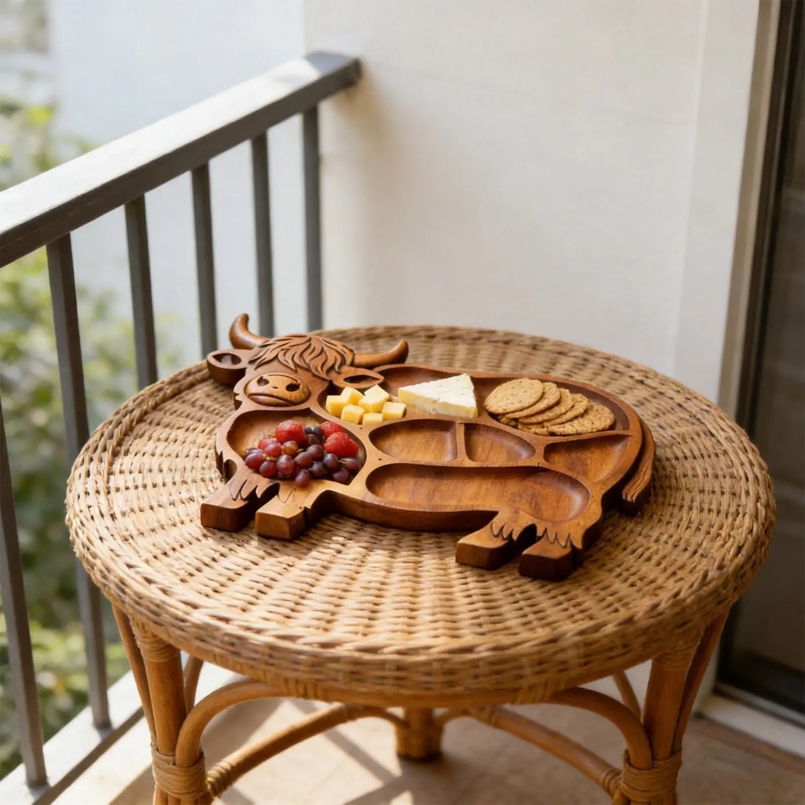 Highlands Cow Wooden Charcuterie Board,Unique Serving Tray for Cheese and Snacks,Decorative Farmhouse Centerpiece and Wall Art,Handcrafted Durable Platter for Entertaining and Gifting A Wholesale Hub
