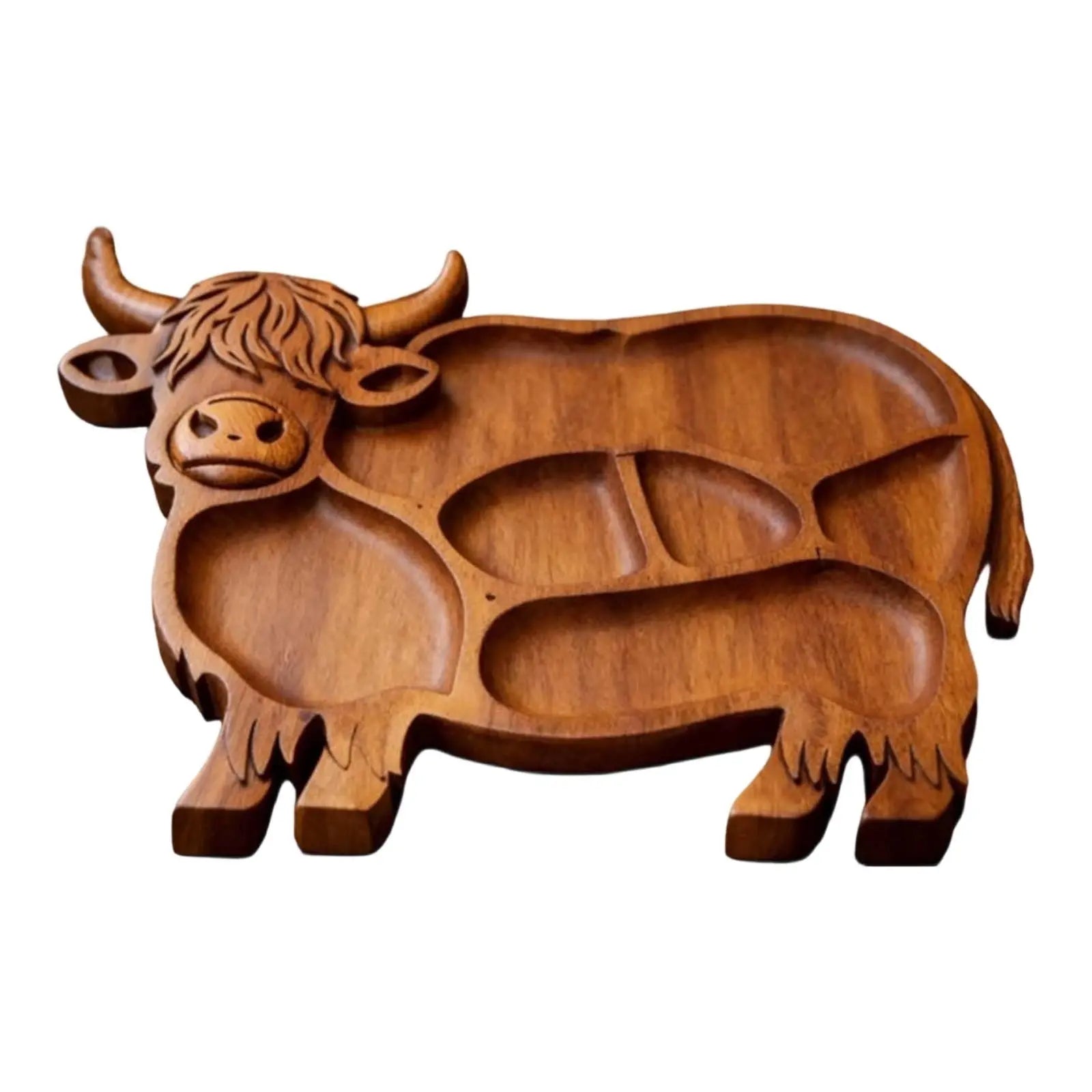Highlands Cow Wooden Charcuterie Board,Unique Serving Tray for Cheese and Snacks,Decorative Farmhouse Centerpiece and Wall Art,Handcrafted Durable Platter for Entertaining and Gifting B Wholesale Hub