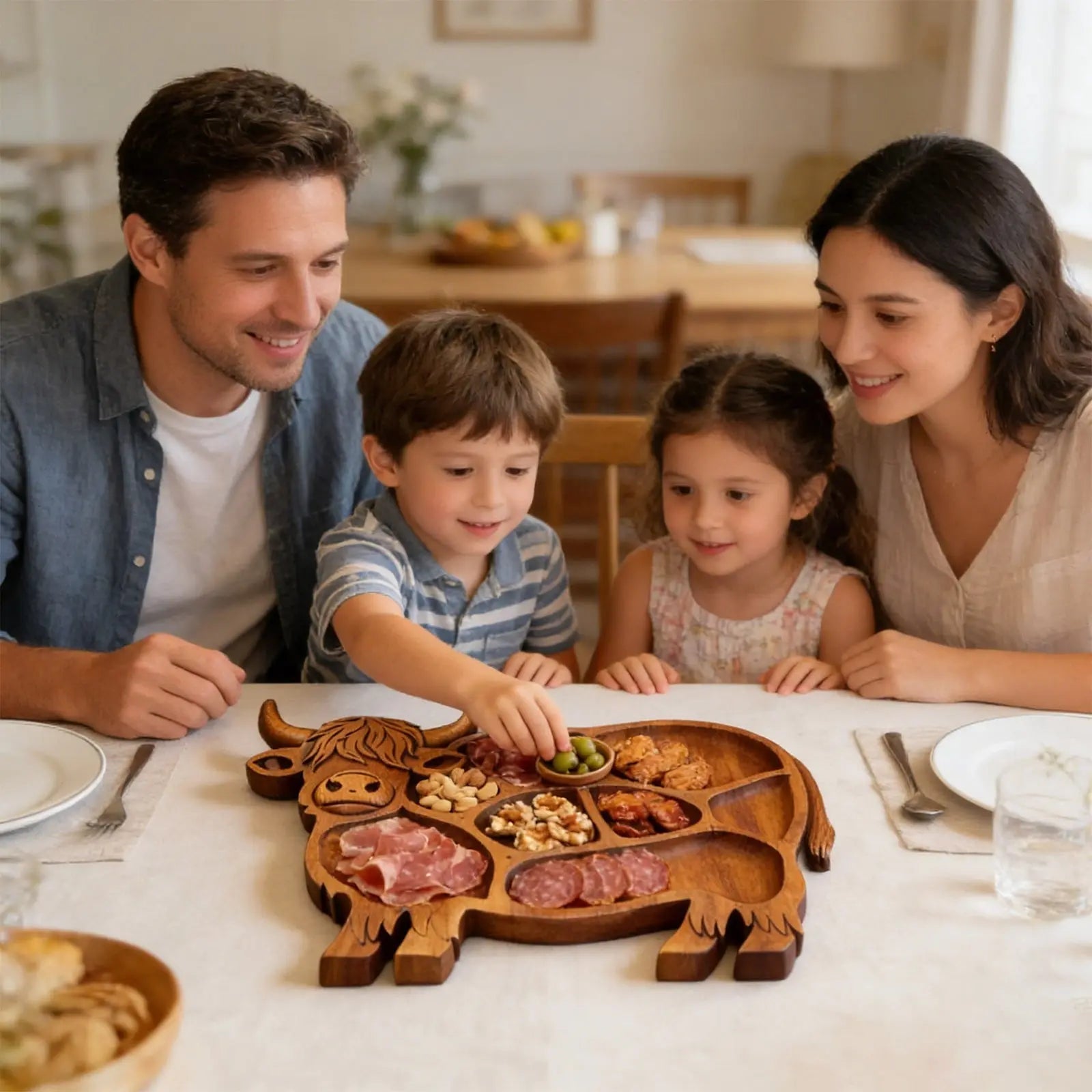 Highlands Cow Wooden Charcuterie Board,Unique Serving Tray for Cheese and Snacks,Decorative Farmhouse Centerpiece and Wall Art,Handcrafted Durable Platter for Entertaining and Gifting B Wholesale Hub