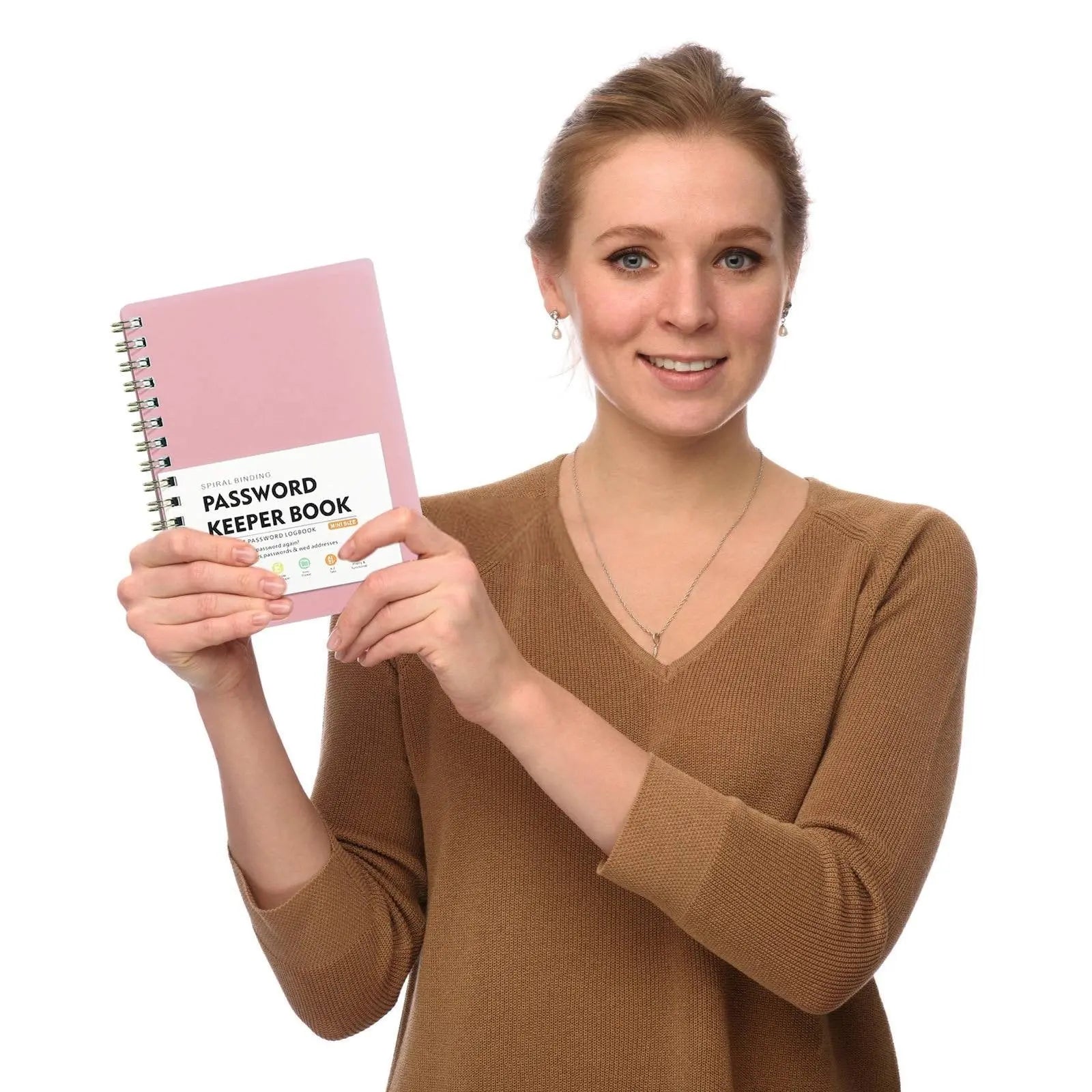 Spiral Password Book with Alphabetical Tabs,Plastic Password Book,Password Book Password Book with Personal Alphabet Label Internet Address and Password Headquarters Password Log, 4.25"x5.7"(Grey) Pink Wholesale Hub