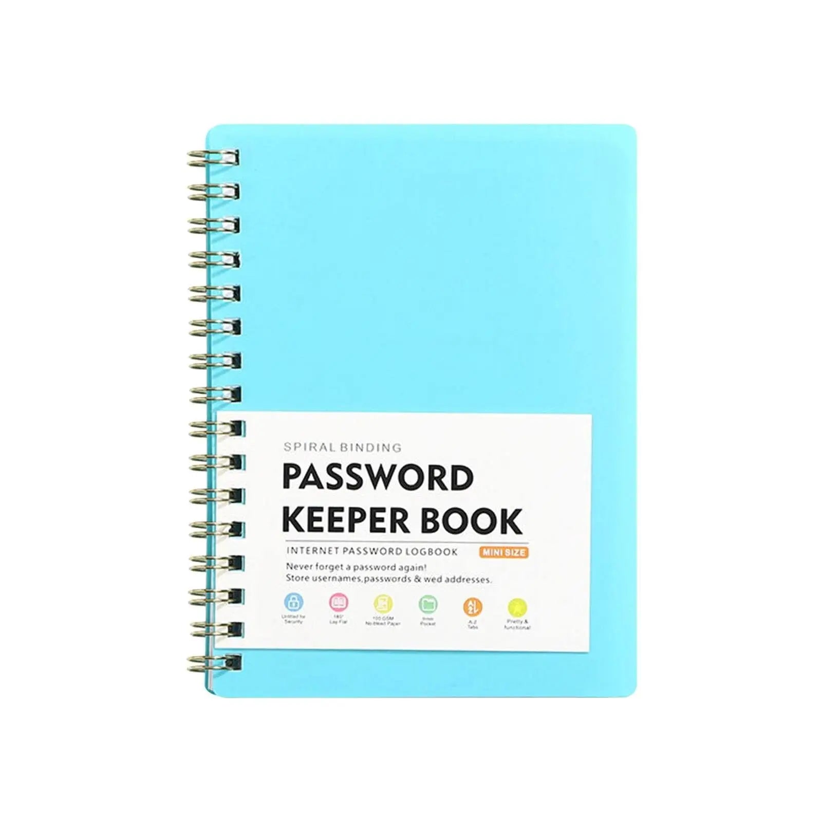 Spiral Password Book with Alphabetical Tabs,Plastic Password Book,Password Book Password Book with Personal Alphabet Label Internet Address and Password Headquarters Password Log, 4.25"x5.7"(Grey) Pink Wholesale Hub