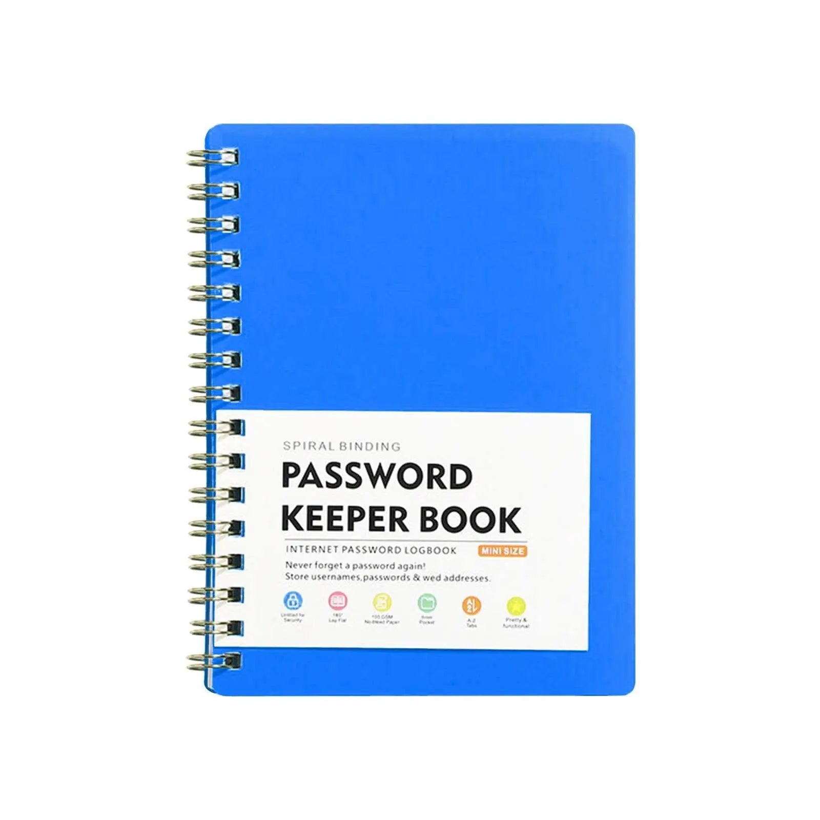 Spiral Password Book with Alphabetical Tabs,Plastic Password Book,Password Book Password Book with Personal Alphabet Label Internet Address and Password Headquarters Password Log, 4.25"x5.7"(Grey) Pink Wholesale Hub