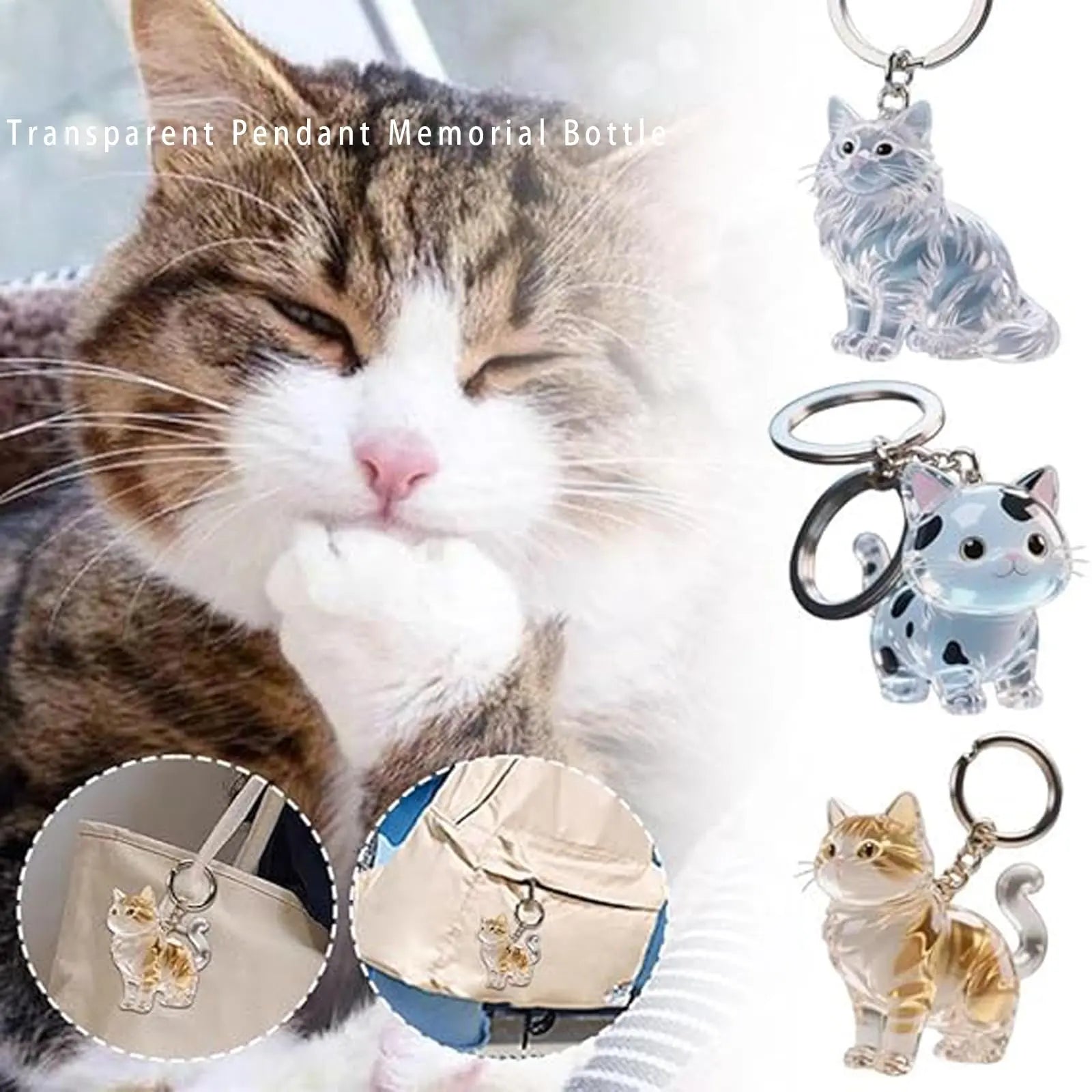 Keychain - Pet Hair - Storage Box - Pendants - Capsule Toy - Dog Hair Capsule - Memorial Pendant - Bag Keychain - Pendants - Memory Capsule Pendant - Cat Hair Collection - DIY - 1 Piece Wholesale Hub