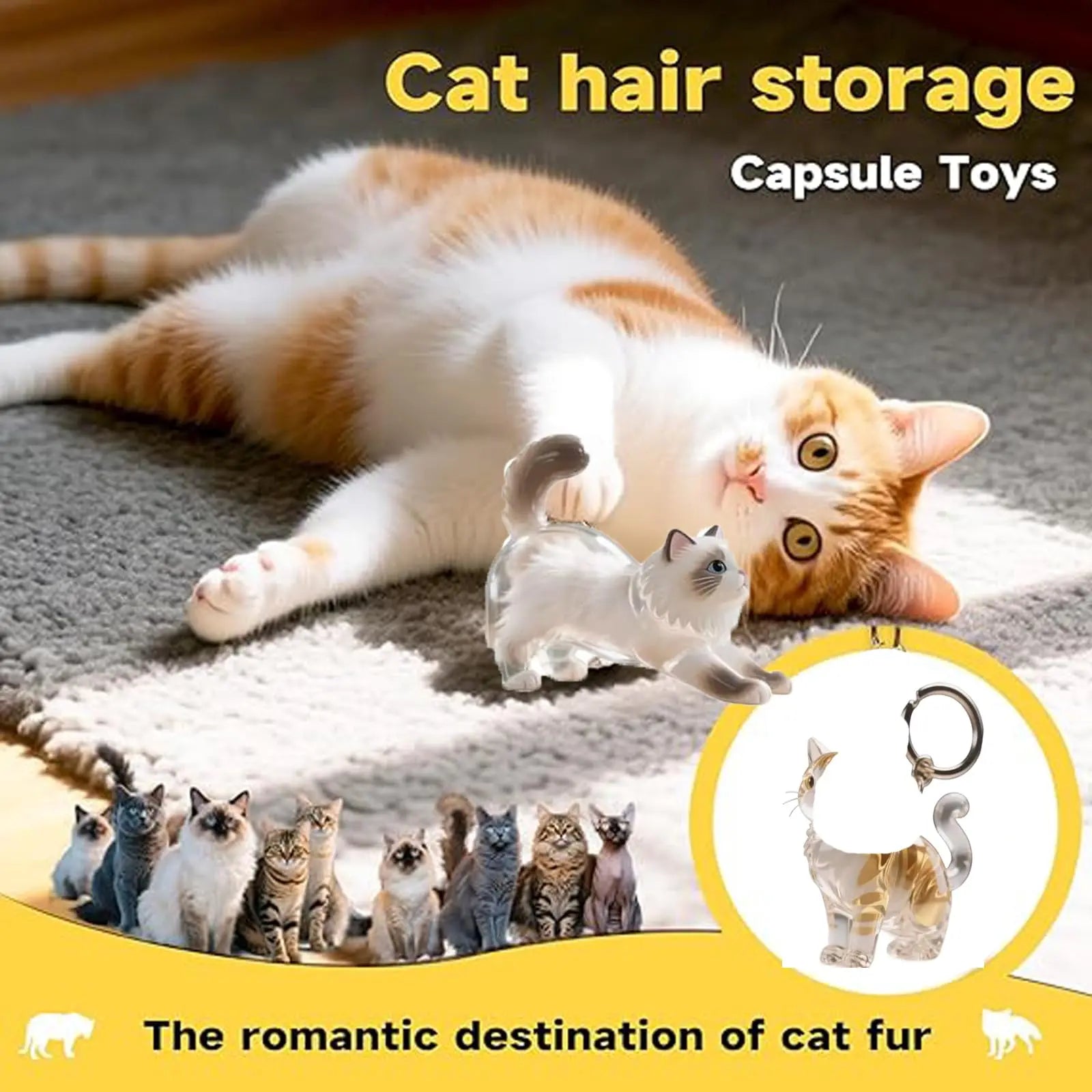 Keychain - Pet Hair - Storage Box - Pendants - Capsule Toy - Dog Hair Capsule - Memorial Pendant - Bag Keychain - Pendants - Memory Capsule Pendant - Cat Hair Collection - DIY - 1 Piece Wholesale Hub