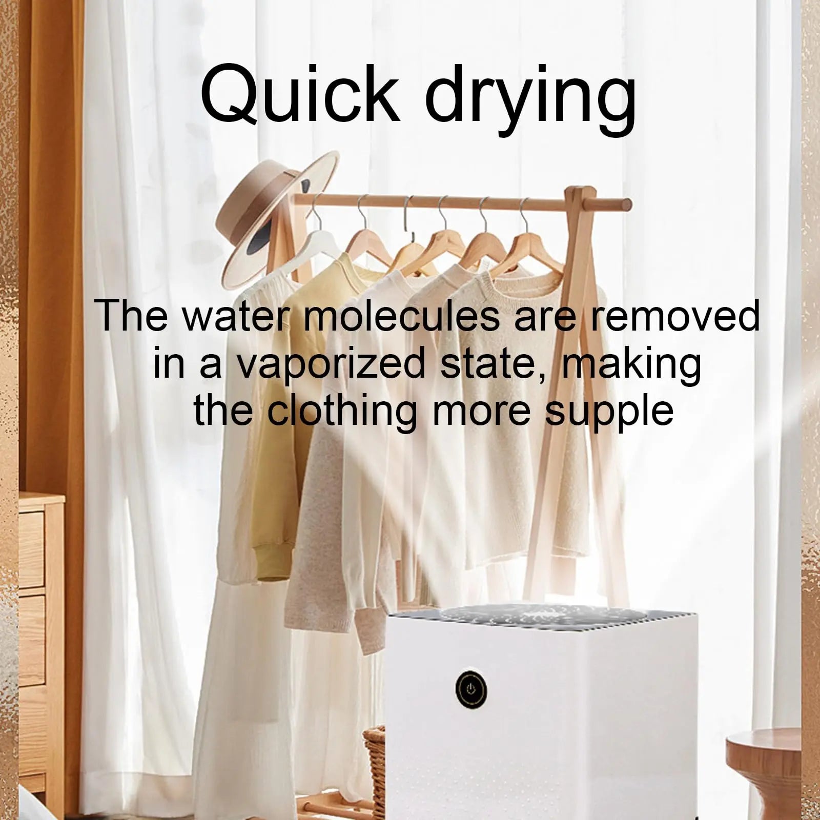 Dehumidifier - has a transparent 1-liter water tank, is quiet in use, and has an automatic shut-off function. It is suitable for indoor spaces such as basements, bathrooms, campers, and wardrobes. Wholesale Hub
