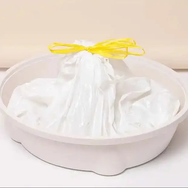 Cat Litter Bags - Cat Litter Liner - Cat Litter Bags - With Drawstring - Extra Strong - Cat Litter Bags - Hygiene - Leakproof - Thick Plastic Bags - Cat Accessories - Cleaning - Universal - Large Size - Tear-resistant - White - 3 pieces Wholesale Hub
