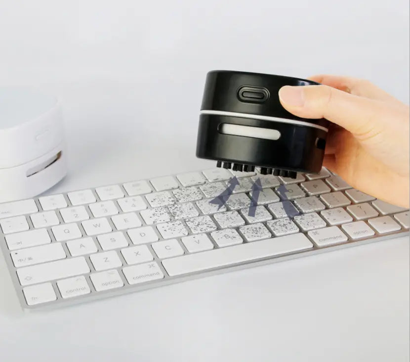 Desk Vacuum Cleaner - Mini Vacuum Cleaner - Table Vacuum Cleaner - Handheld Vacuum Cleaner - Wireless Charger - 2 in 1 - USB Rechargeable - Portable Vacuum Cleaner - Desk Accessories - Gadget - Keyboard Cleaner - Compact - Phone Charger - White - 1 Piece Wholesale Hub