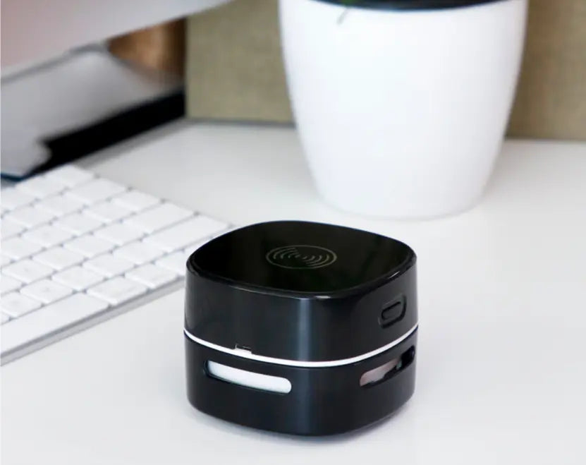 Desk Vacuum Cleaner - Mini Vacuum Cleaner - Table Vacuum Cleaner - Handheld Vacuum Cleaner - Wireless Charger - 2 in 1 - USB Rechargeable - Portable Vacuum Cleaner - Desk Accessories - Gadget - Keyboard Cleaner - Compact - Phone Charger - White - 1 Piece Wholesale Hub