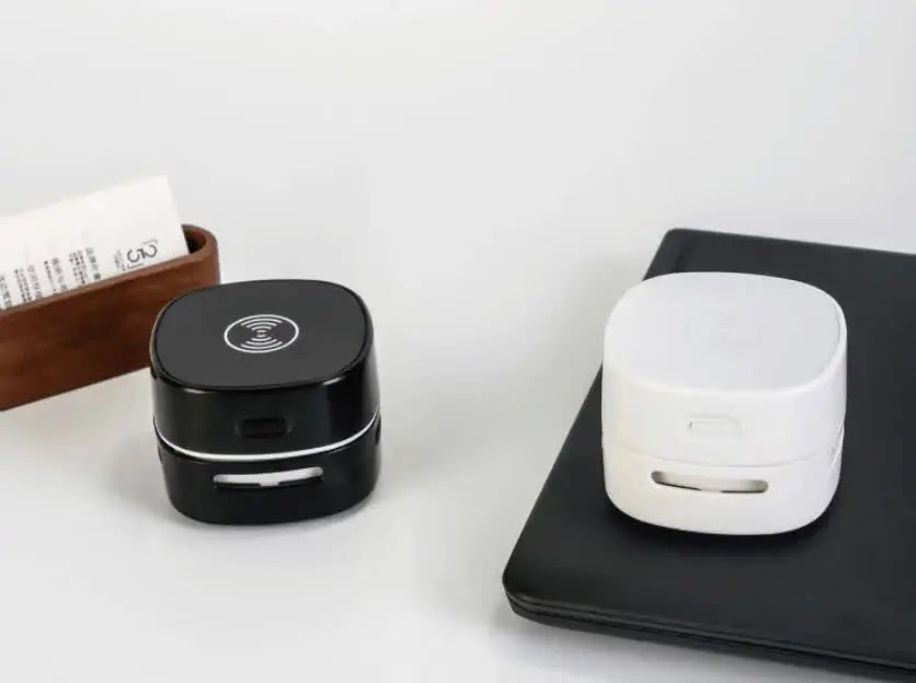 Desk Vacuum Cleaner - Mini Vacuum Cleaner - Table Vacuum Cleaner - Handheld Vacuum Cleaner - Wireless Charger - 2 in 1 - USB Rechargeable - Portable Vacuum Cleaner - Desk Accessories - Gadget - Keyboard Cleaner - Compact - Phone Charger - White - 1 Piece Wholesale Hub