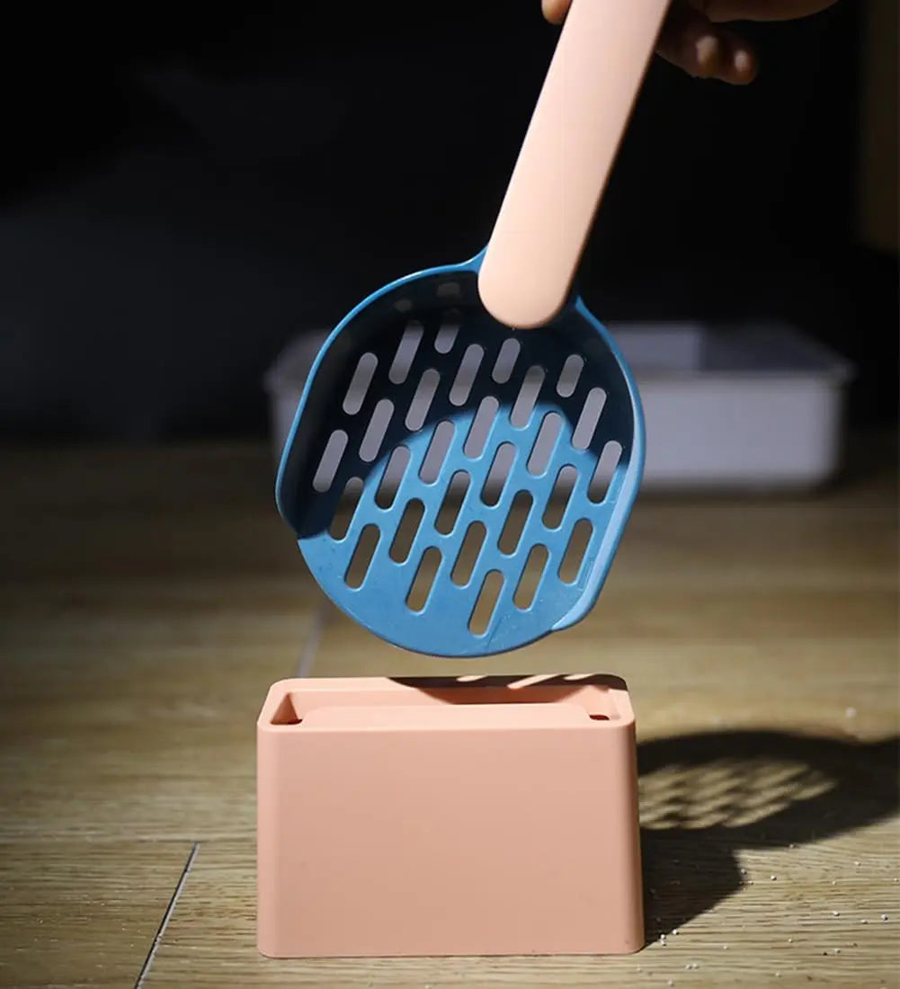 Cat Litter Scoop - Cat Litter Scoop - Cat Litter Scoop - Cat Litter Scoop - Cat Litter Accessories - Cat Litter Scoop with Holder - Cat Toilet Cleaning - Cat Litter Sieve - Cat Litter Scoop - Pet Supplies Cats - Sturdy Plastic Scoop - Blue - 1 Piece Wholesale Hub
