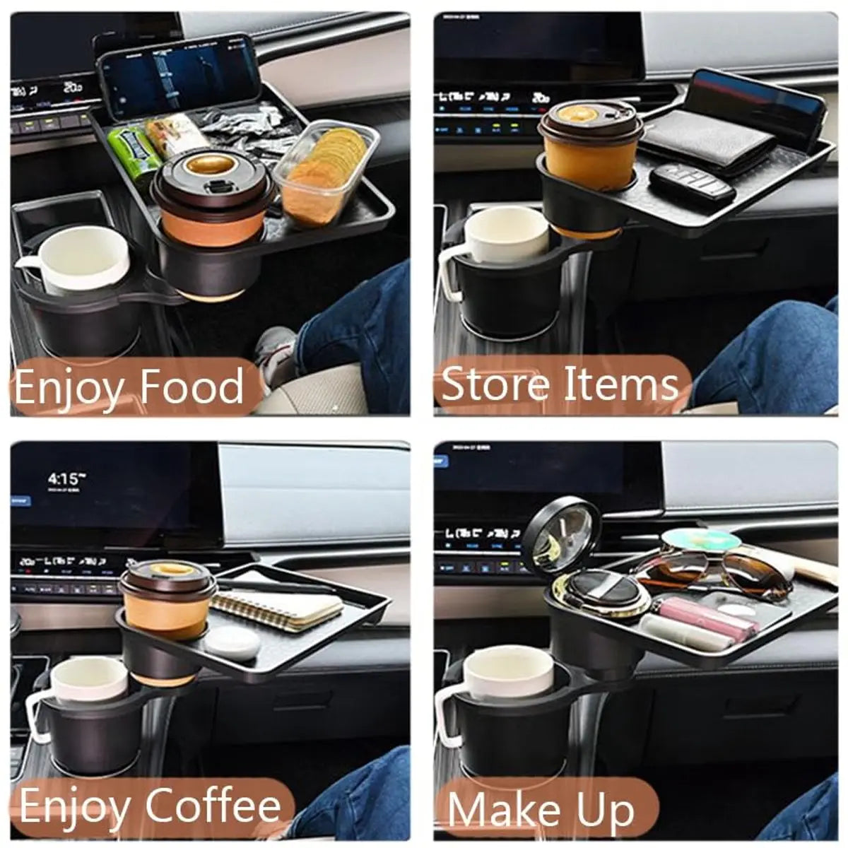 Portable car storage accessories, car beverage tray, car cup tray, 360-degree rotatable, adjustable insert foot 7.5 cm Wholesale Hub