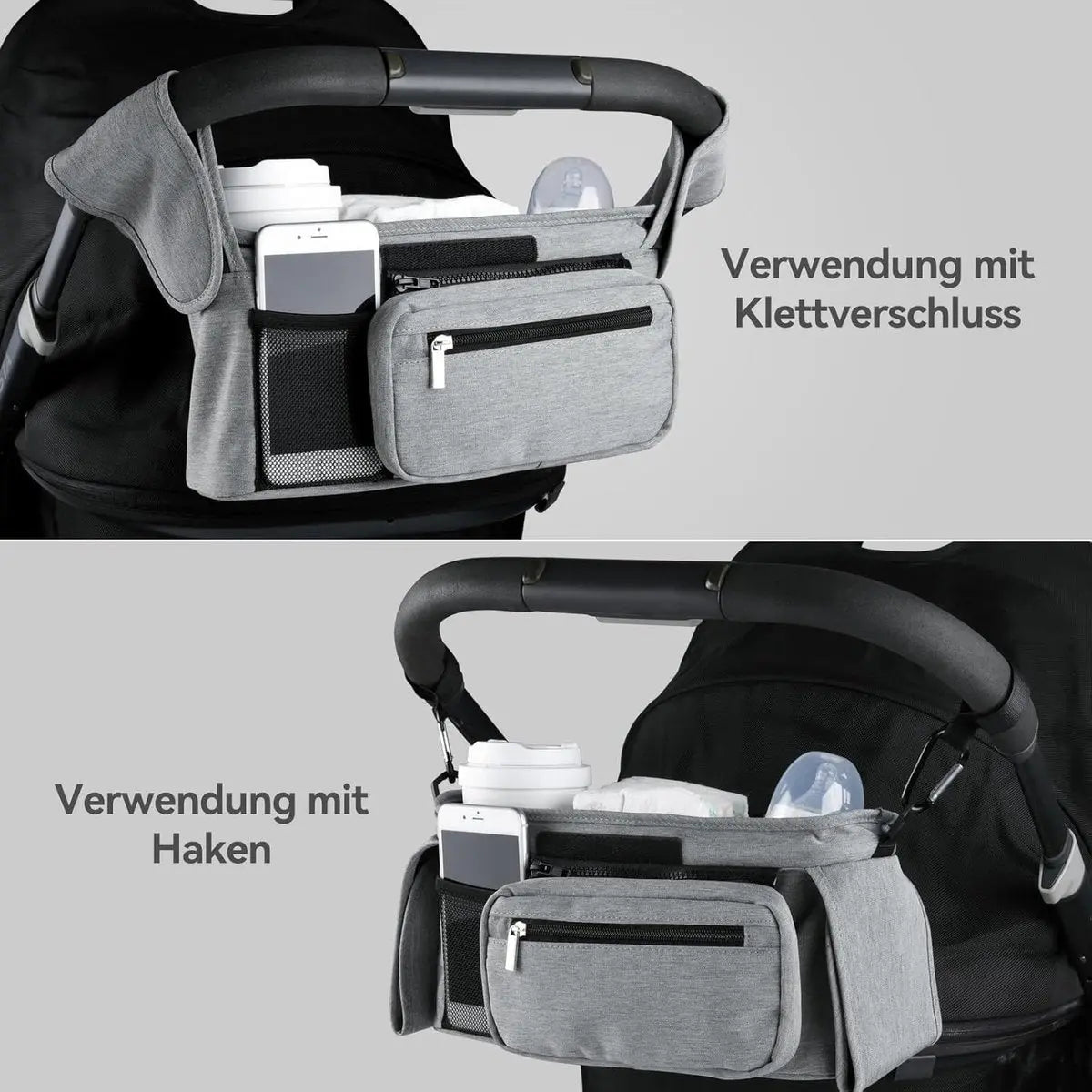 Universal storage bag for stroller - with drink holder - cup holder - stroller storage accessories - large capacity stroller bag Wholesale Hub