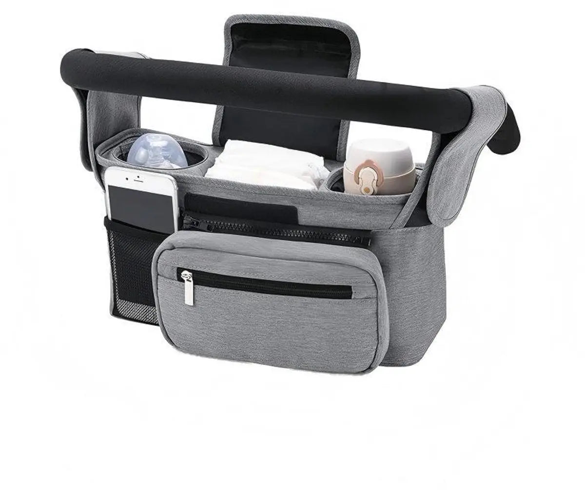 Universal storage bag for stroller - with drink holder - cup holder - stroller storage accessories - large capacity stroller bag Wholesale Hub