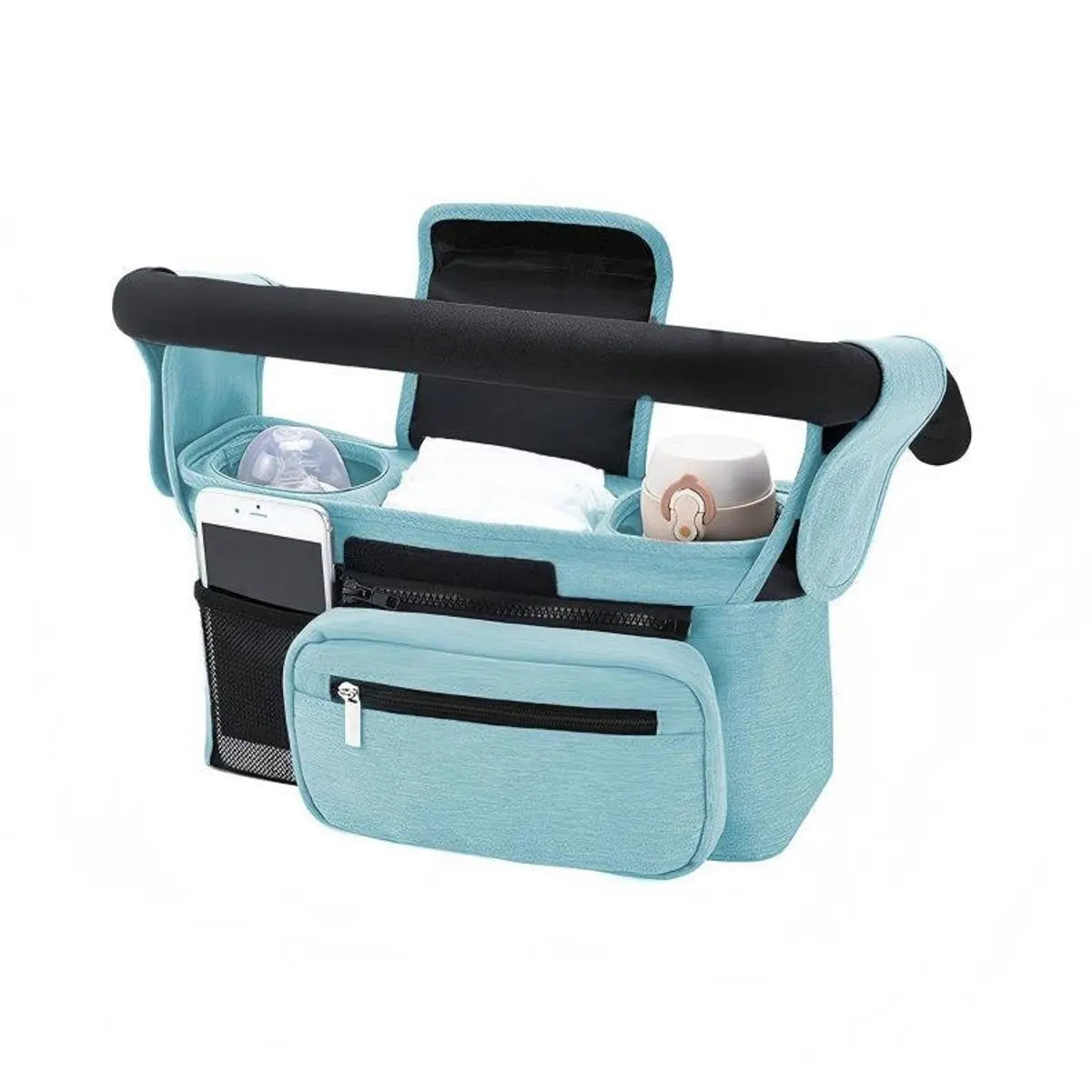 Universal storage bag for stroller - with drink holder - cup holder - stroller storage accessories - large capacity stroller bag Wholesale Hub
