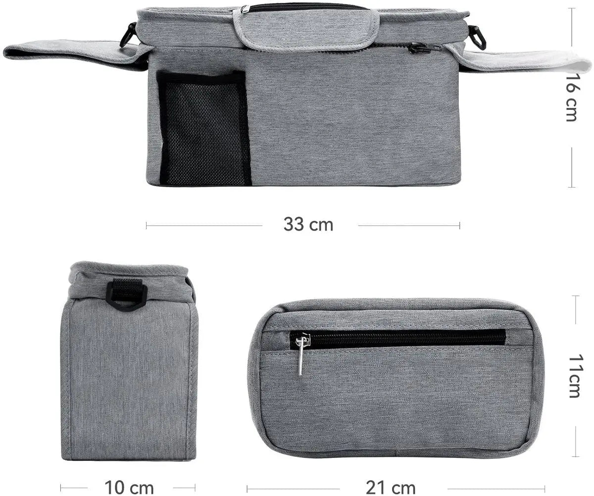 Universal storage bag for stroller - with drink holder - cup holder - stroller storage accessories - large capacity stroller bag Wholesale Hub