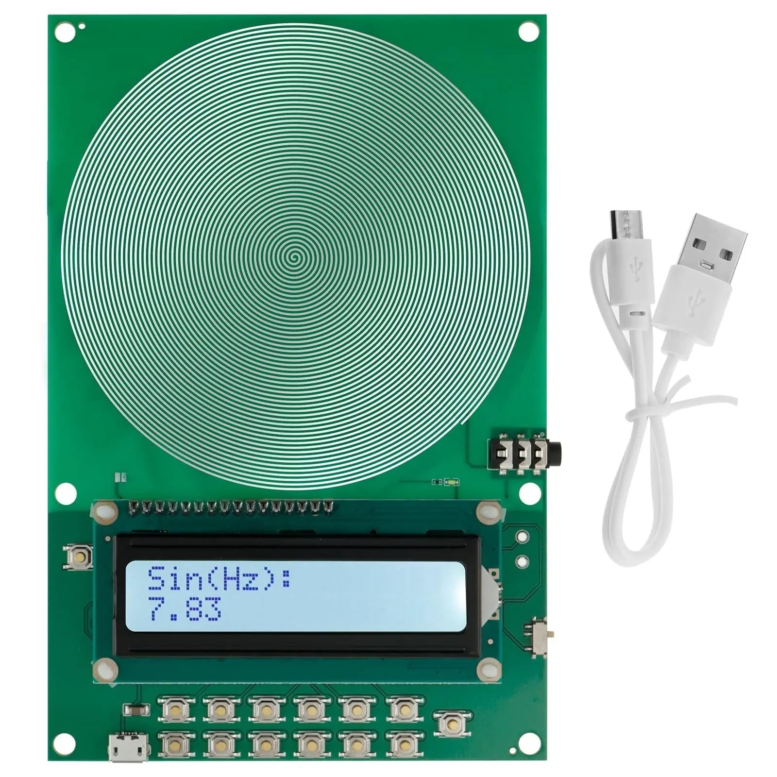 Schumann Wave Earth Electromagnetic Field Resonance Generator, 0.01Hz~300000Hz Adjustable Sine Wave Ultra-Low Frequency Pulse Generator, Sleep Aid, Meditation and Yoga Enhancer, No Shell Green Wholesale Hub