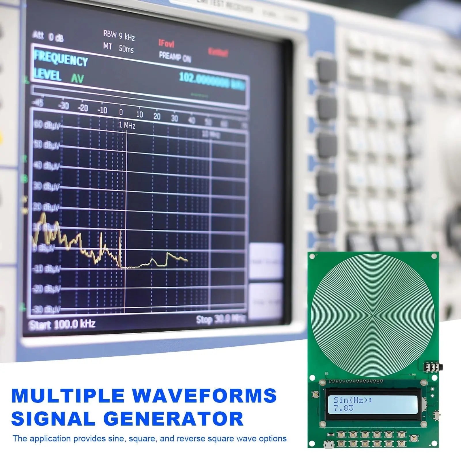 Schumann Wave Earth Electromagnetic Field Resonance Generator, 0.01Hz~300000Hz Adjustable Sine Wave Ultra-Low Frequency Pulse Generator, Sleep Aid, Meditation and Yoga Enhancer, No Shell Green Wholesale Hub