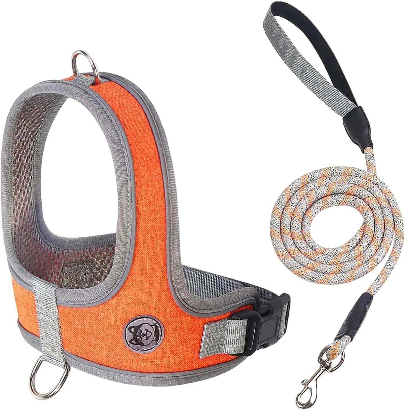 Dog Harness and Leash, No Pull Saddle Style Pet Harness, Breathable Mesh Adjustable Reflective Dog Vest, Dog Leash, for Dogs and Cat Medium Small Harness Blue,S Wholesale Hub