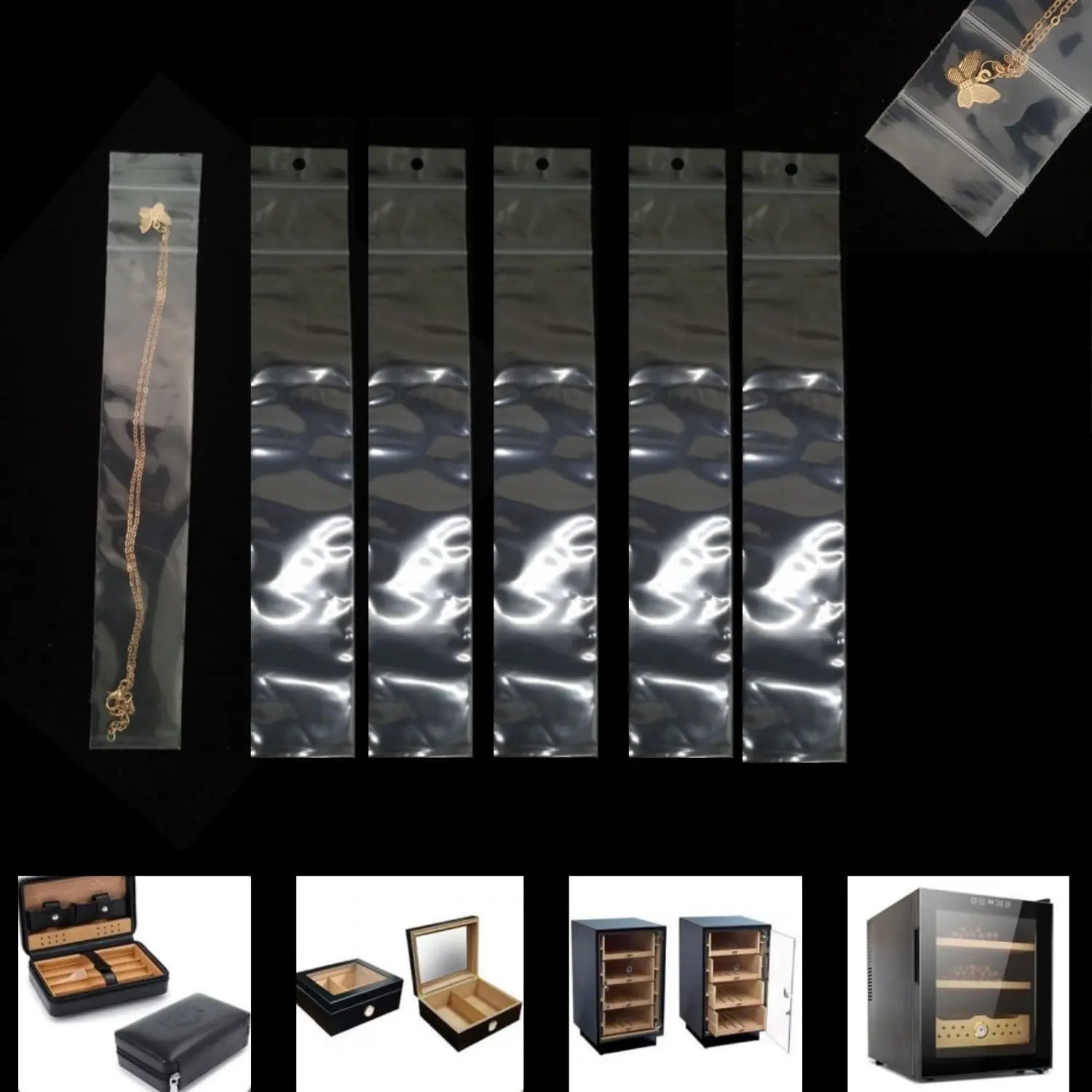 9.8x1.6" Double Ziplock PE Bags 100 Pack of Reclosable Long Plastic Bags QZS Clear Zipper Storage Bags Home Travel Accessories Wholesale Hub