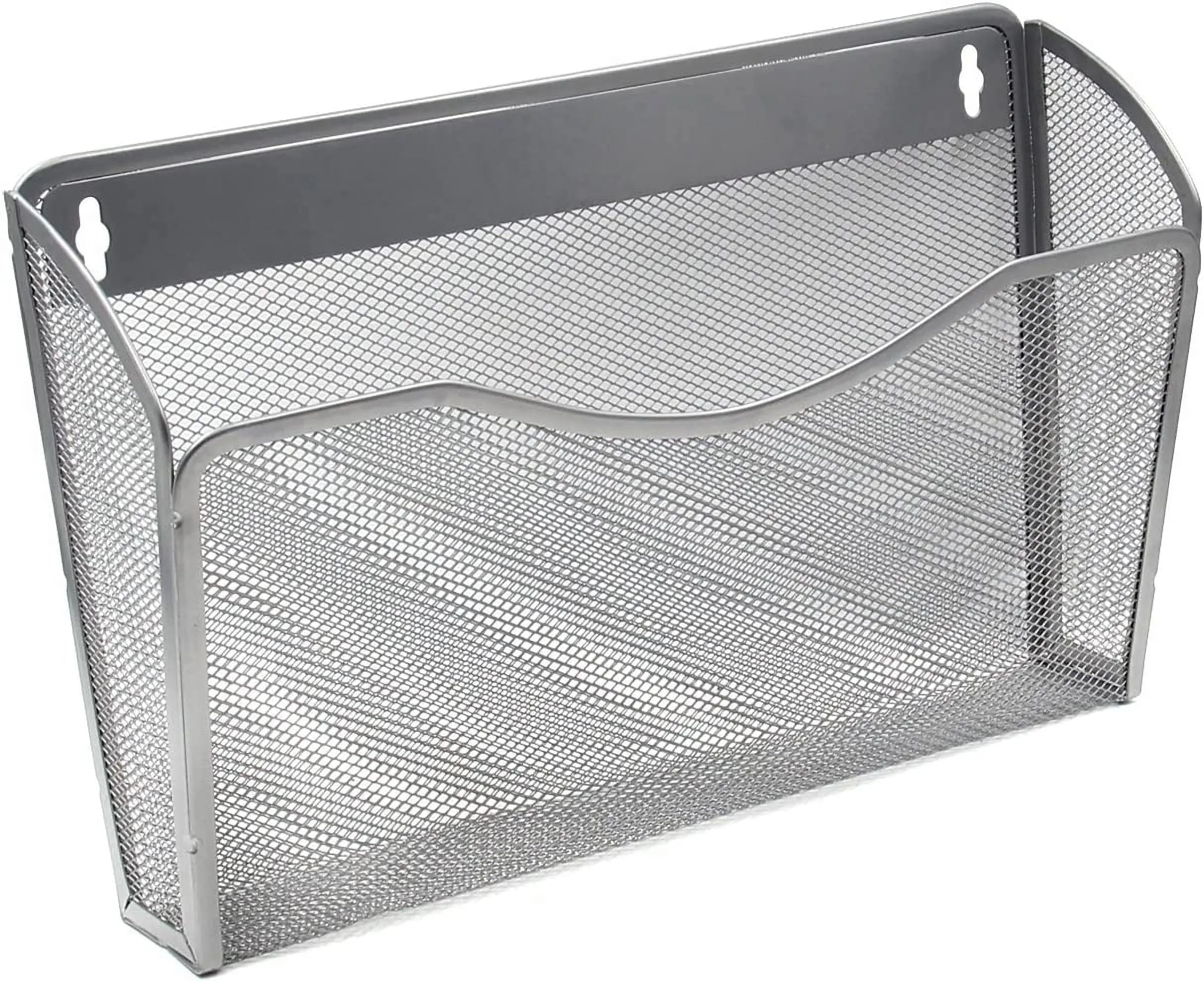 Tutuviw Wall Mount File Organizer Metal Letter Size, Black Silver Wholesale Hub