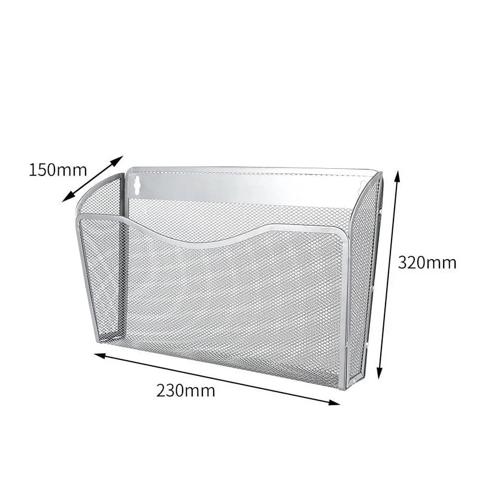 Tutuviw Wall Mount File Organizer Metal Letter Size, Black Silver Wholesale Hub