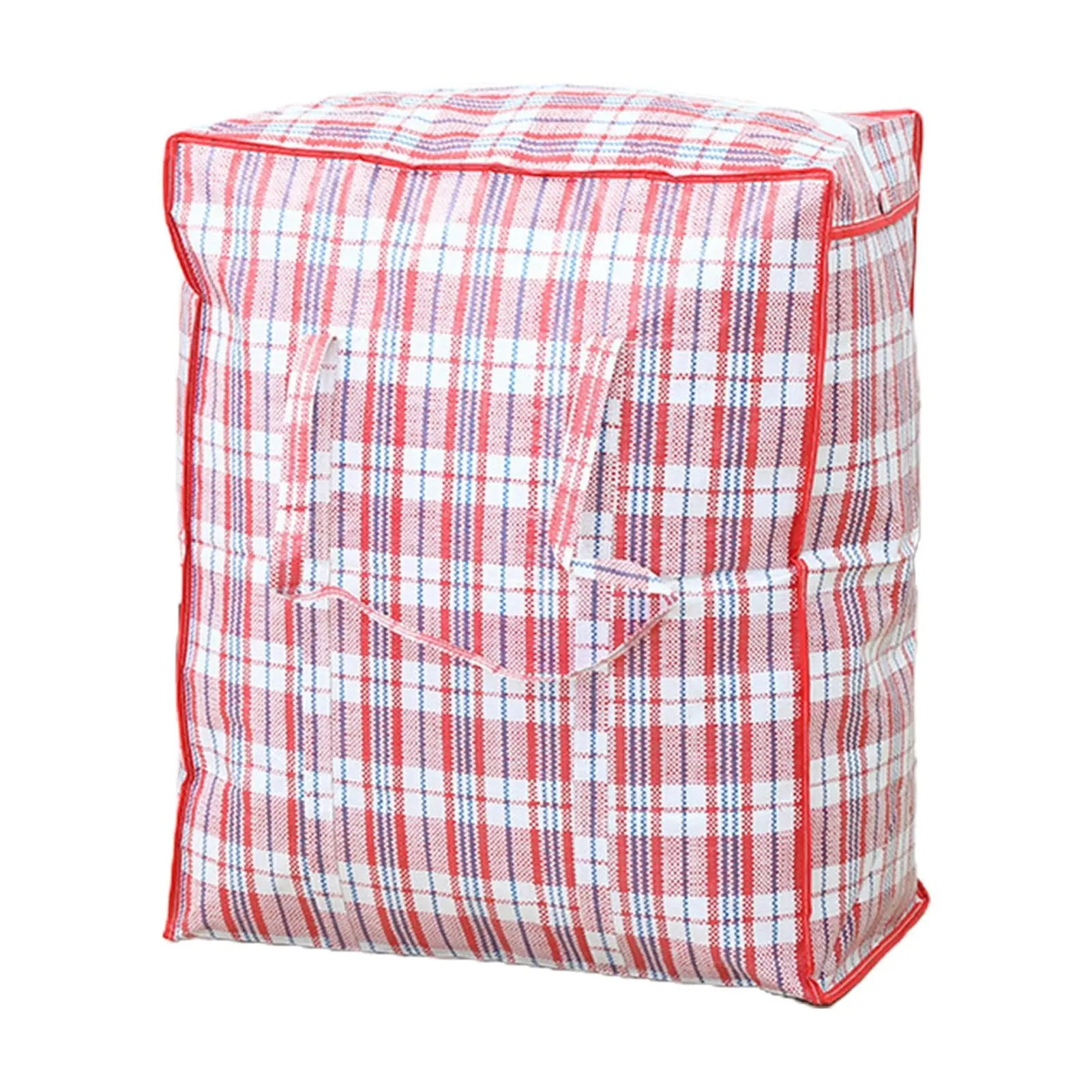 Dream Lifestyle Large Capacity Storage Bags, Large Checkered Storage Laundry Bag with Zipper & Handles for Shopping Moving Travel Red Wholesale Hub