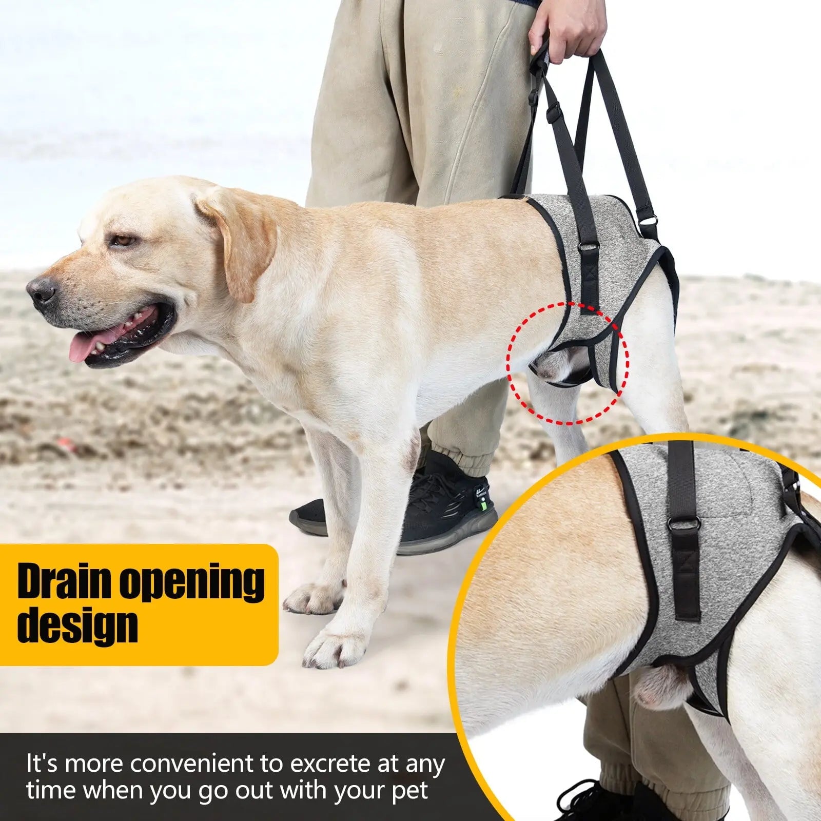 Dog Sling for Large Dogs Hind Leg Adjustable Dog Lift Harnesses For Walking/Climbing Pet Auxiliary Slings for Elderly, Disabled Dogs S Wholesale Hub