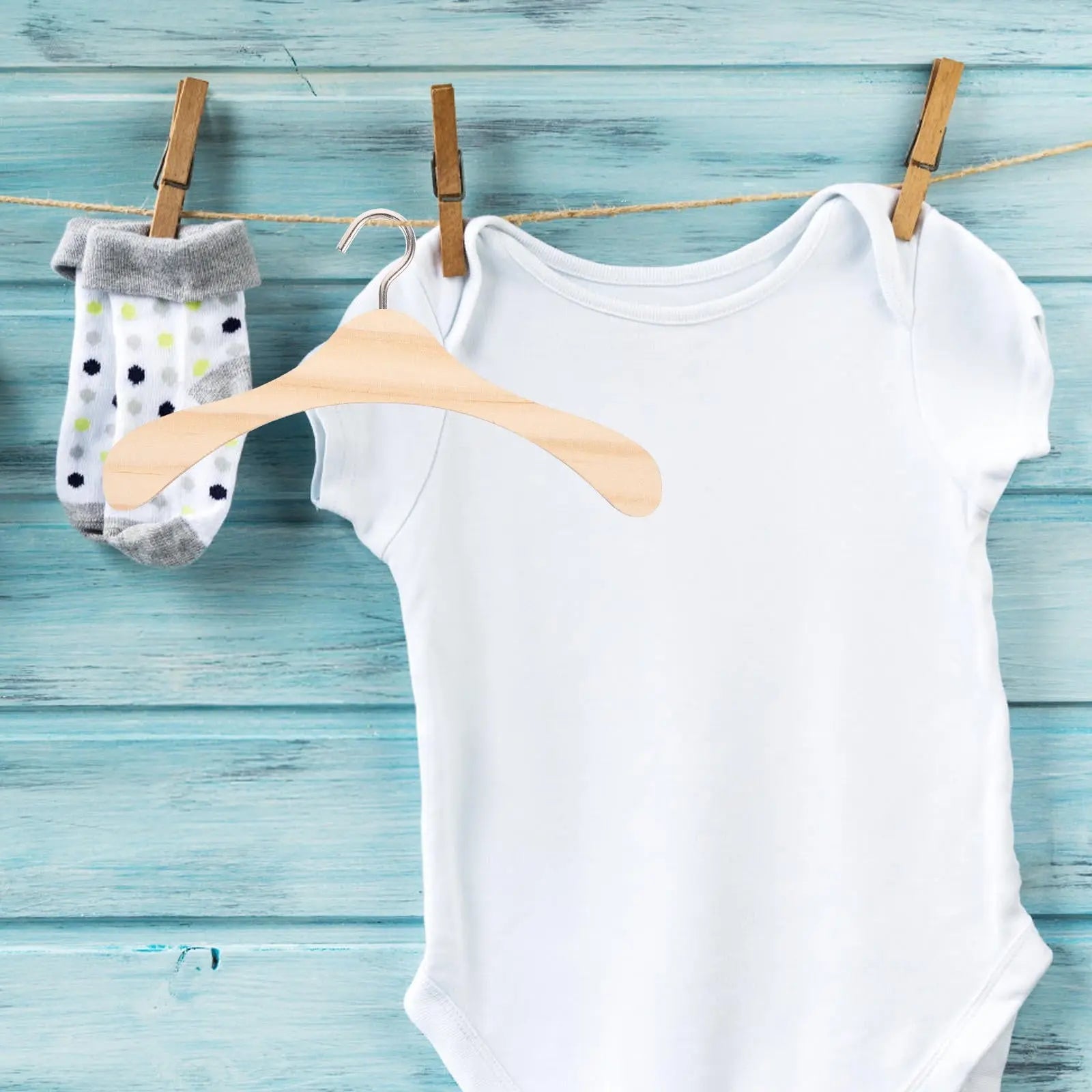 WHAMVOX 10 Pcs Mini Wooden Clothes Rack Hangers Clothing Kids Toys Baby Wholesale Hub