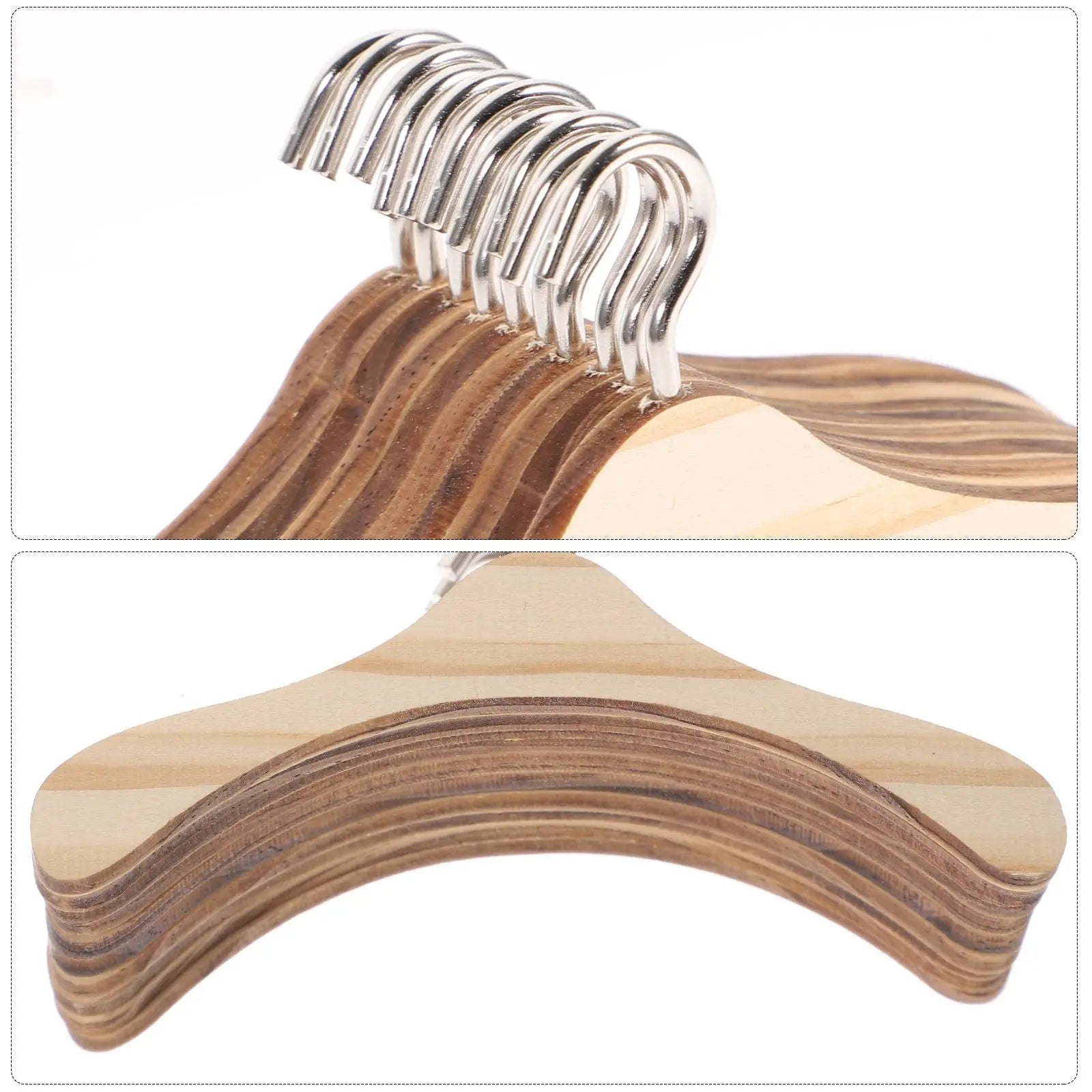 WHAMVOX 10 Pcs Mini Wooden Clothes Rack Hangers Clothing Kids Toys Baby Wholesale Hub