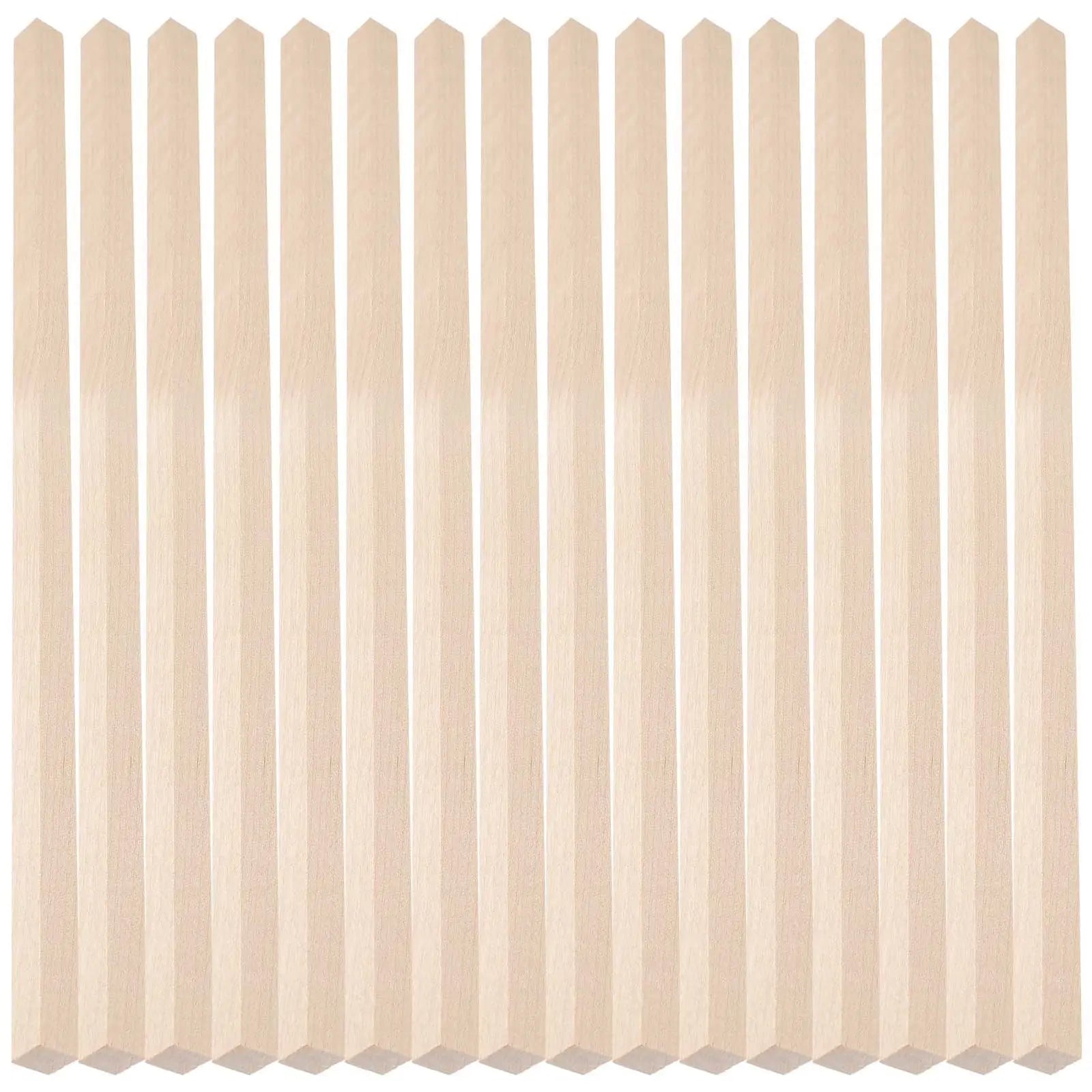 HOOWIFFY 20Pcs Beige Wooden Dowel 1.6X0.4X0.4In Square Dowels For Wholesale Hub