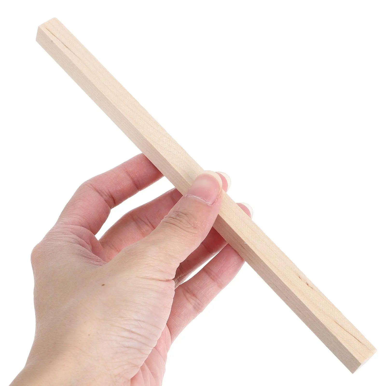 HOOWIFFY 20Pcs Beige Wooden Dowel 1.6X0.4X0.4In Square Dowels For Wholesale Hub
