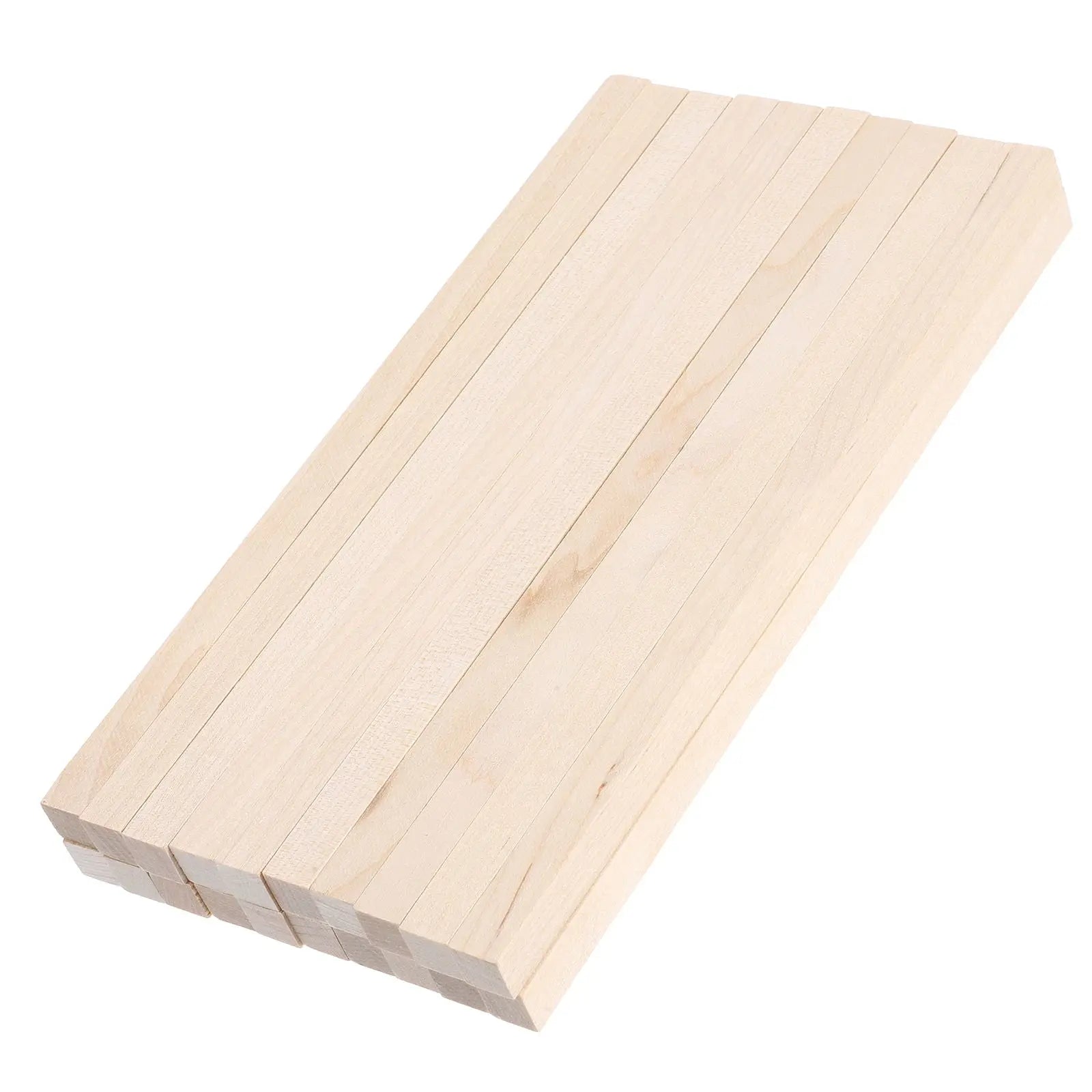 HOOWIFFY 20Pcs Beige Wooden Dowel 1.6X0.4X0.4In Square Dowels For Wholesale Hub