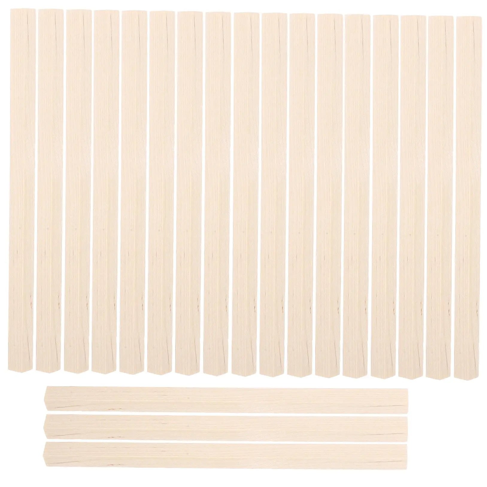 HOOWIFFY 20Pcs Beige Wooden Dowel 1.6X0.4X0.4In Square Dowels For Wholesale Hub