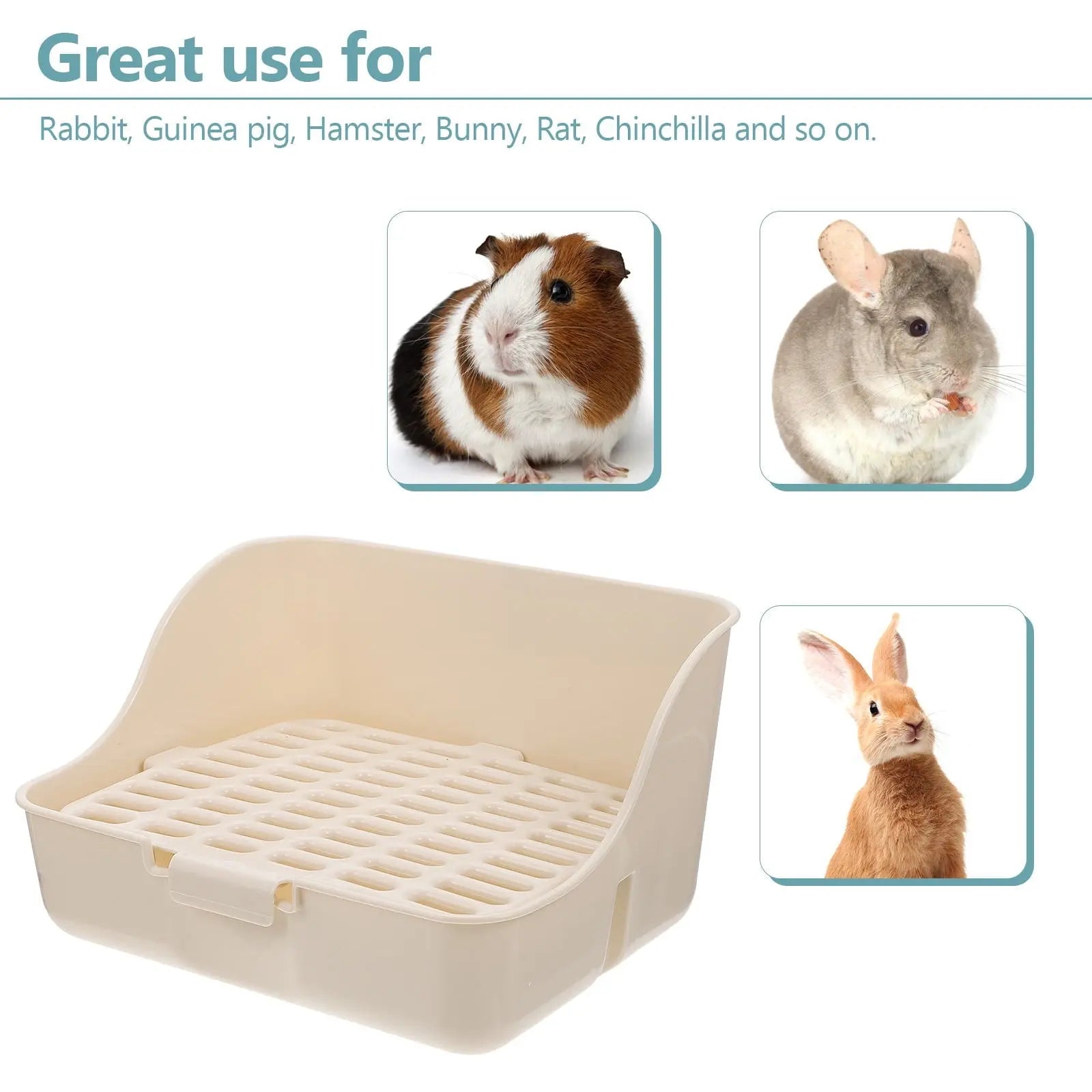 HOOWIFFY Pet Litter Box White Plastic, Durable for Rabbit and Small Animal Use Wholesale Hub